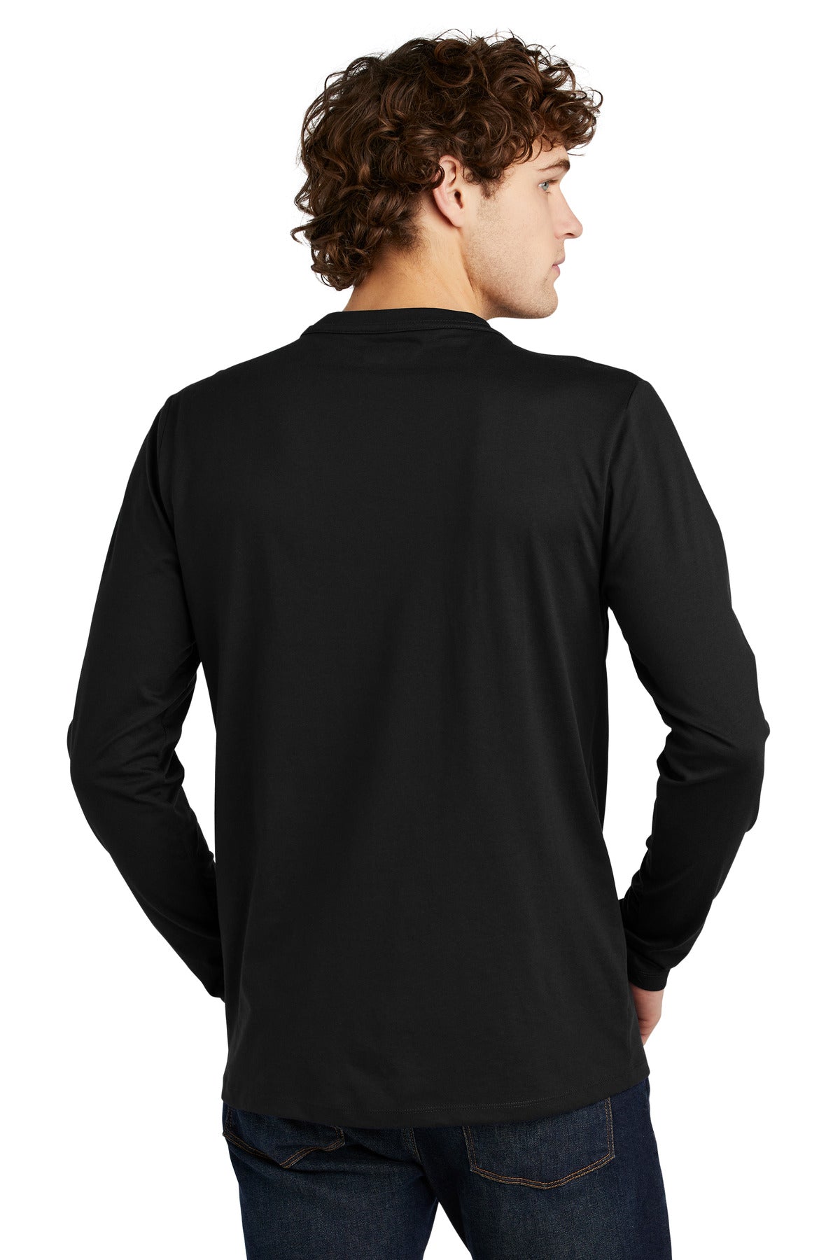 Custom Embroidered New Era  Heritage Blend Long Sleeve Crew Tee. NEA102,Black