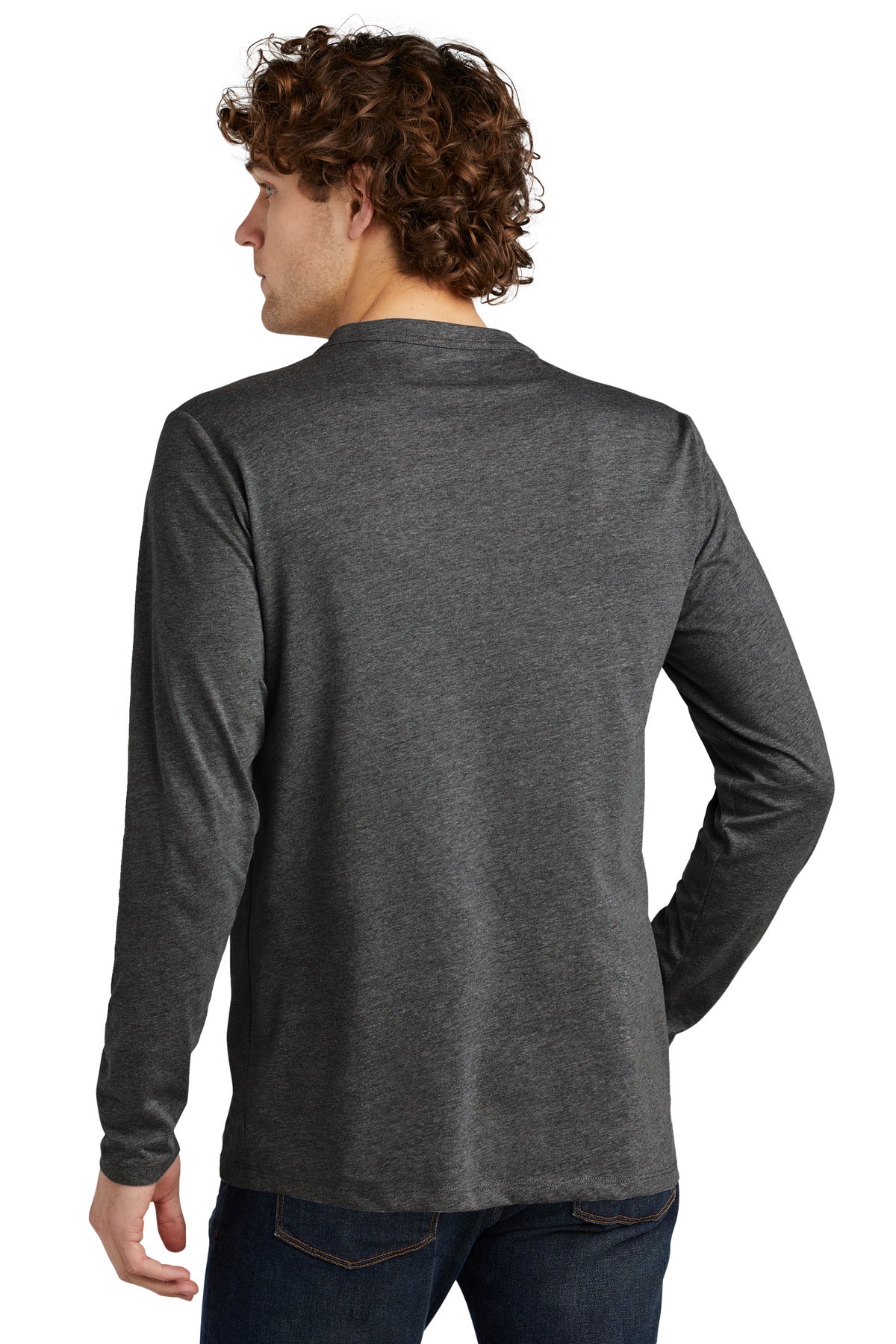 Custom Embroidered New Era  Heritage Blend Long Sleeve Crew Tee. NEA102,Black Heather