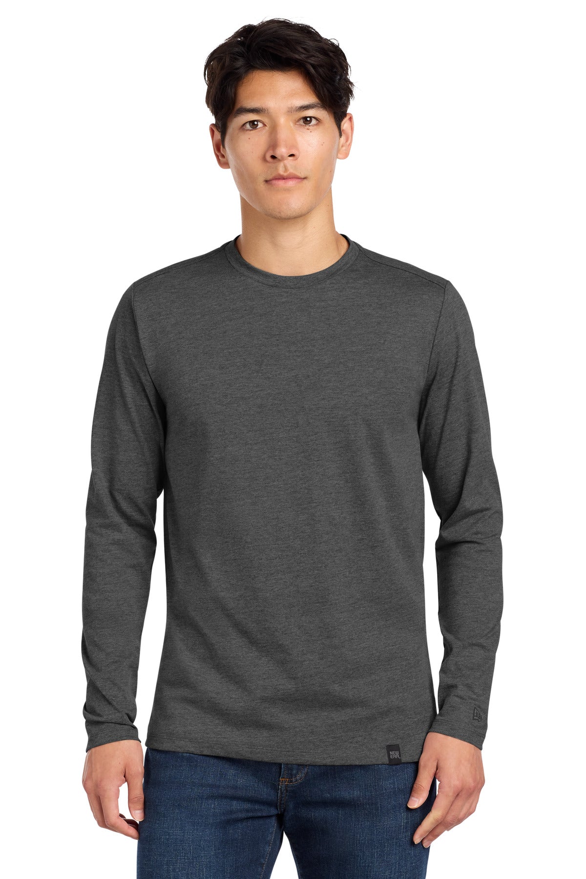 Custom Embroidered New Era T-Shirts  in Black Heather