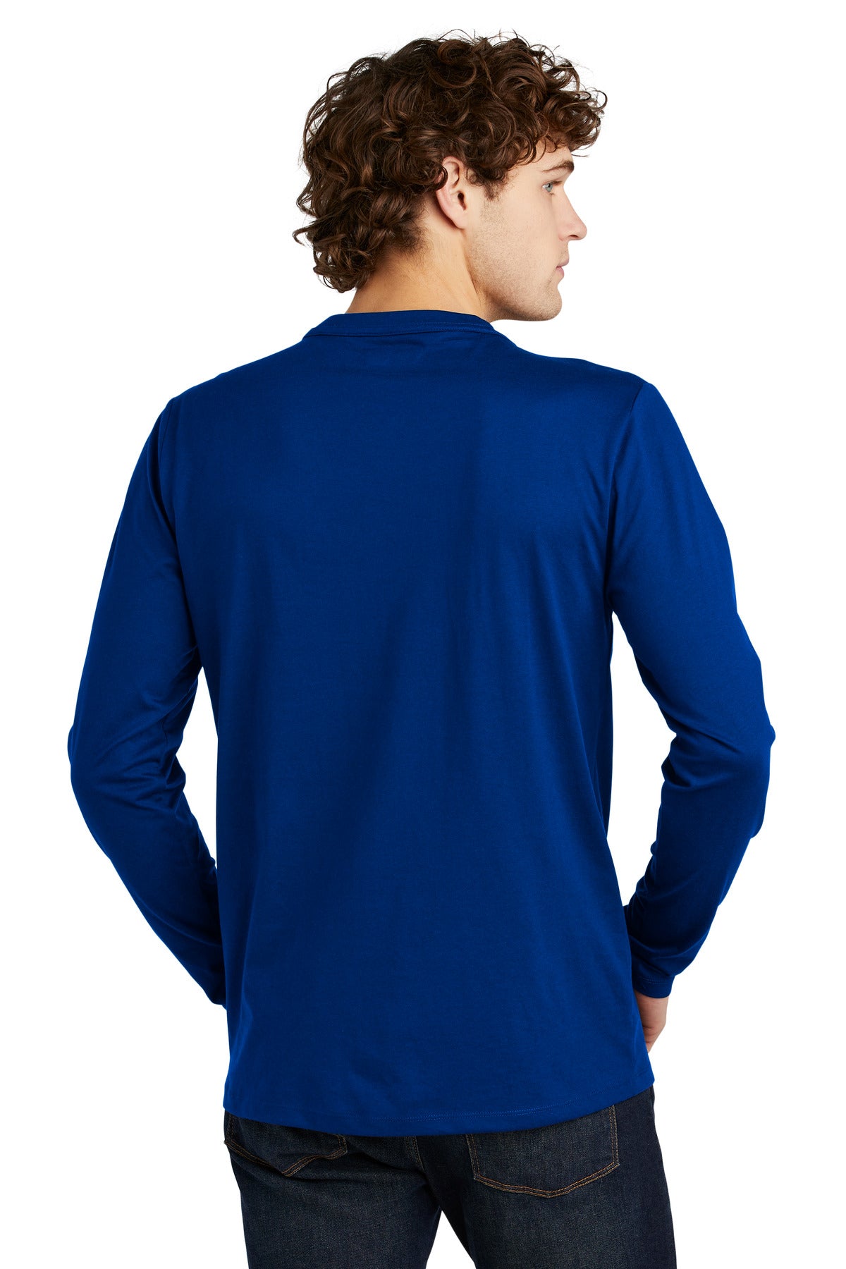Custom Embroidered New Era  Heritage Blend Long Sleeve Crew Tee. NEA102,Royal