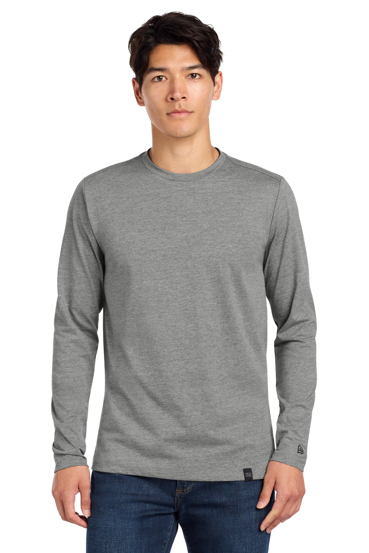 Custom Embroidered New Era T-Shirts  in Shadow Grey Heather