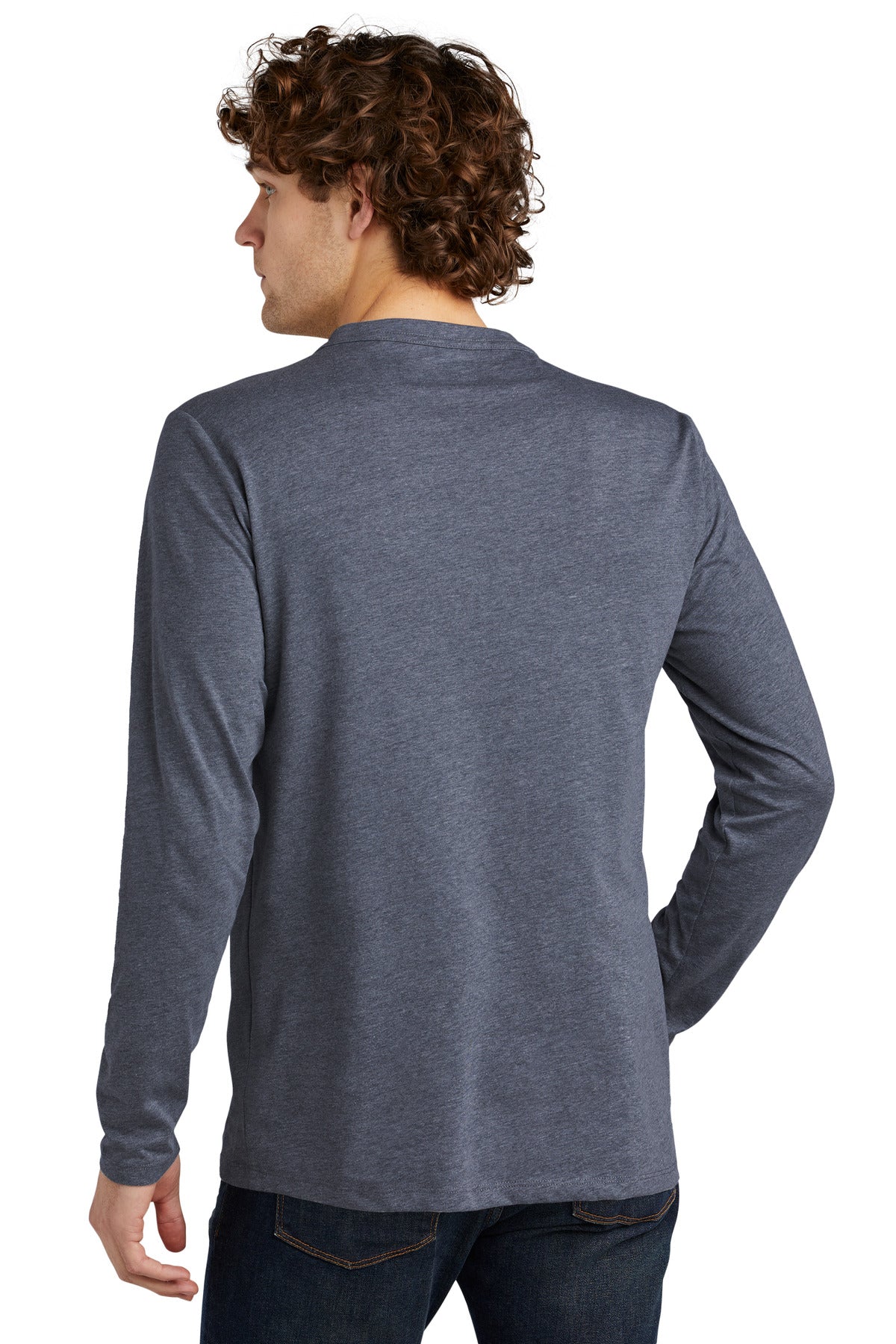 Custom Embroidered New Era  Heritage Blend Long Sleeve Crew Tee. NEA102,True Navy Heather
