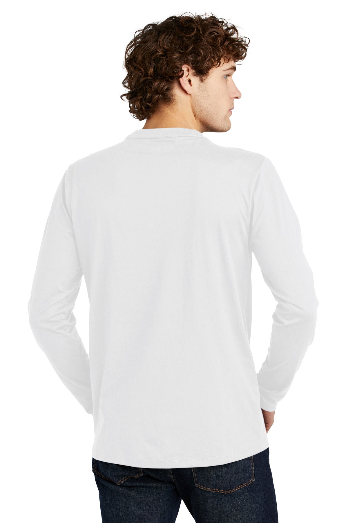 Custom Embroidered New Era  Heritage Blend Long Sleeve Crew Tee. NEA102,White