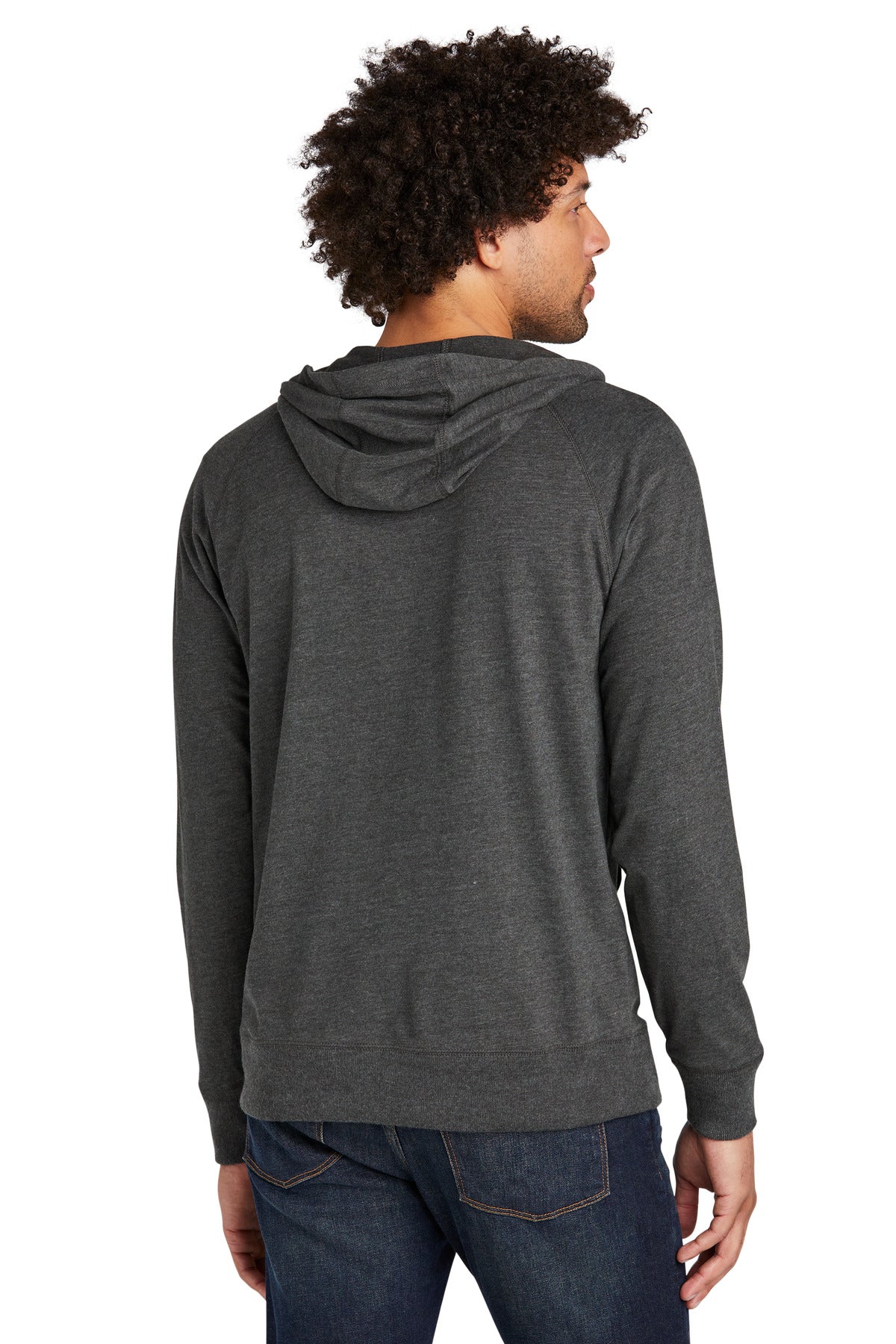 Custom Embroidered New Era  Sueded Cotton Blend Full-Zip Hoodie. NEA122,Black Heather