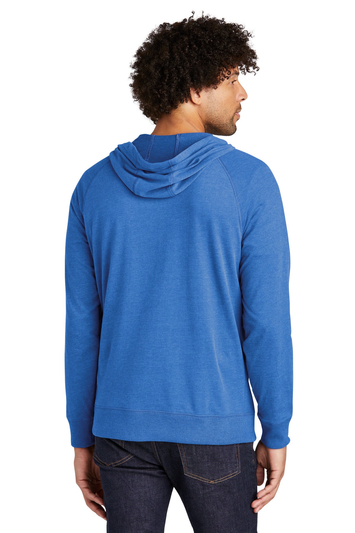 Custom Embroidered New Era  Sueded Cotton Blend Full-Zip Hoodie. NEA122,Royal Heather