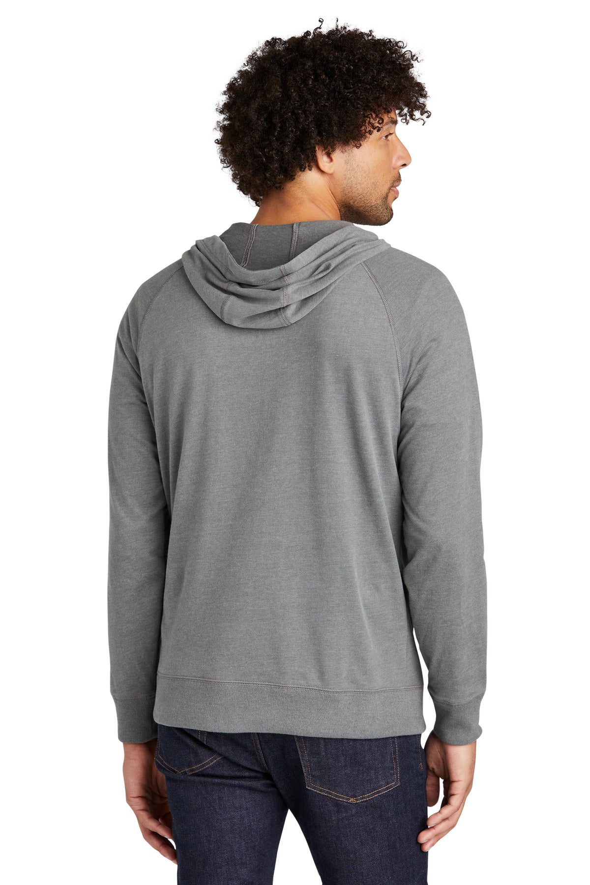 Custom Embroidered New Era  Sueded Cotton Blend Full-Zip Hoodie. NEA122,Shadow Grey Heather