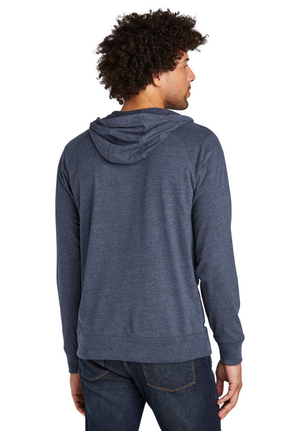 Custom Embroidered New Era  Sueded Cotton Blend Full-Zip Hoodie. NEA122,True Navy Heather
