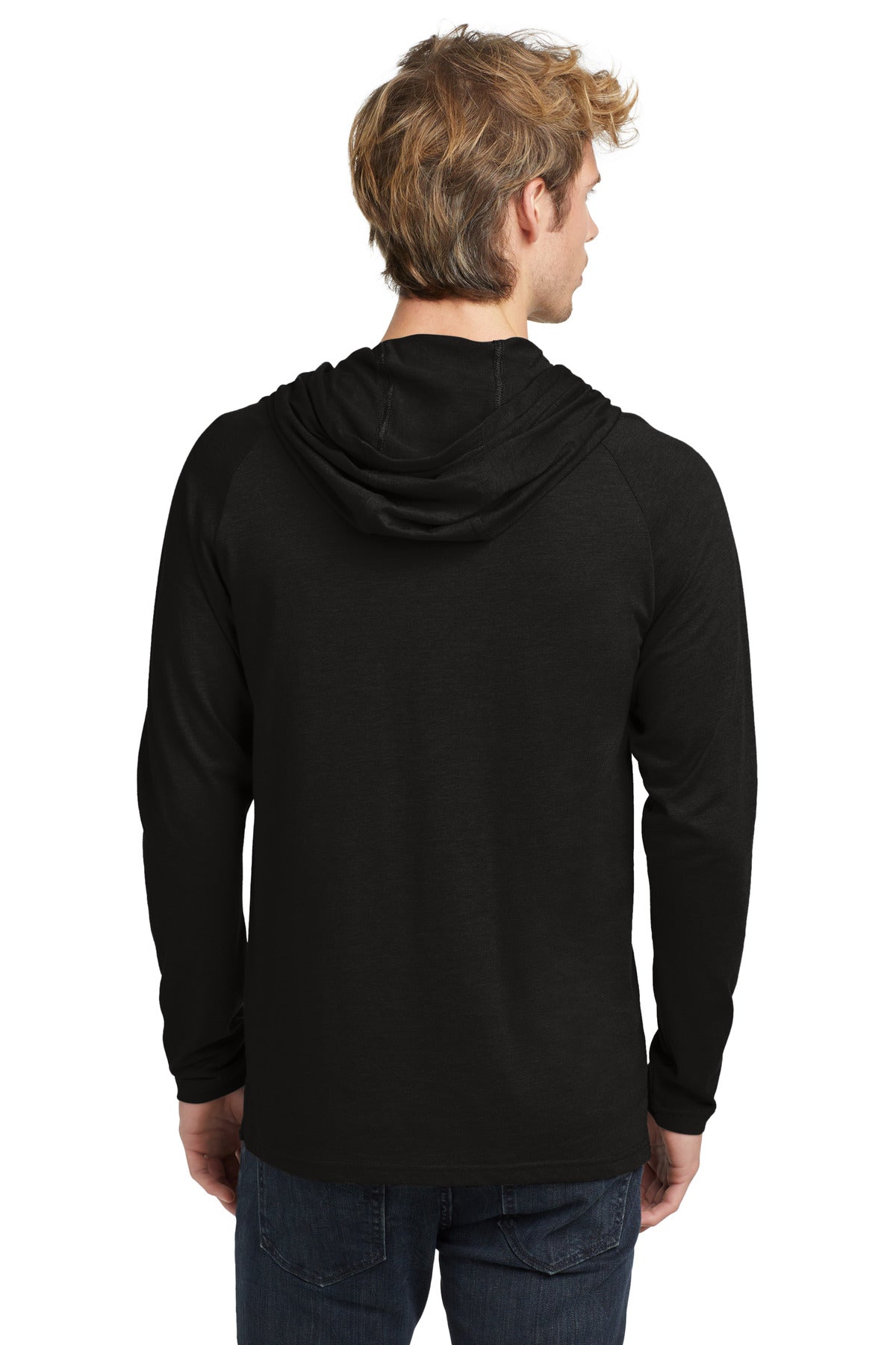 Custom Embroidered New Era  Tri-Blend Hoodie. NEA137,Black Solid
