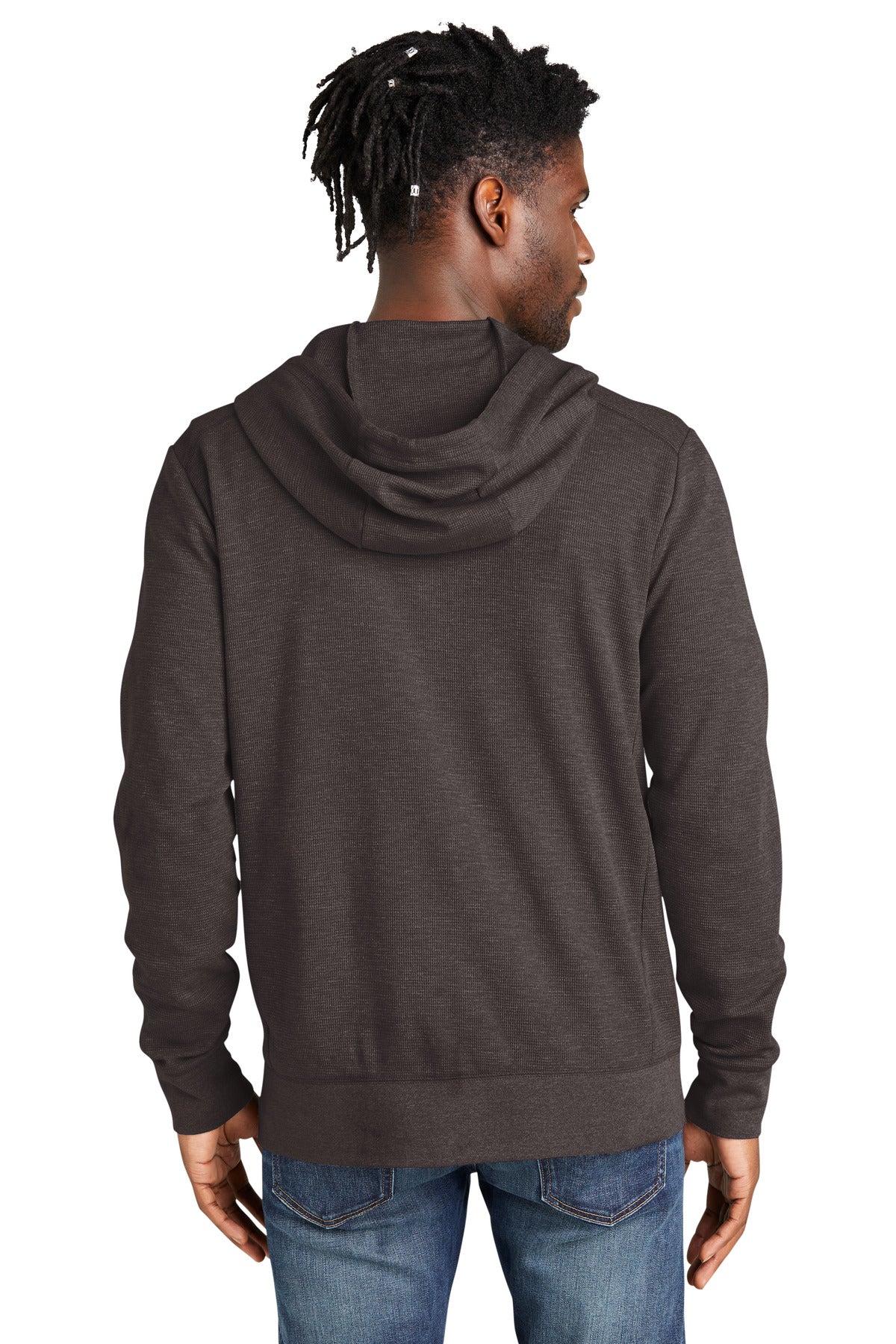 Custom Embroidered New Era Thermal Full-Zip Hoodie NEA141,Black Heather