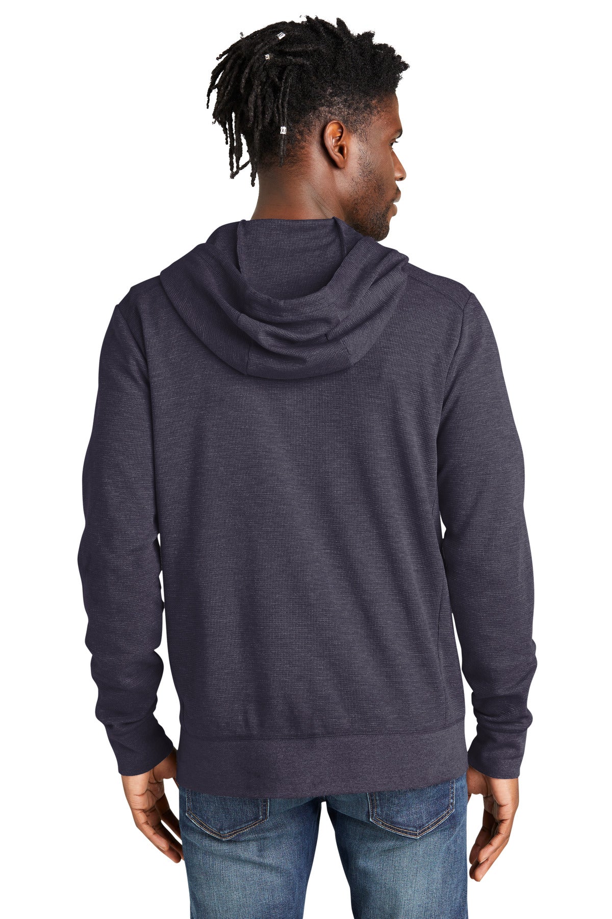 Custom Embroidered New Era Thermal Full-Zip Hoodie NEA141,True Navy Heather