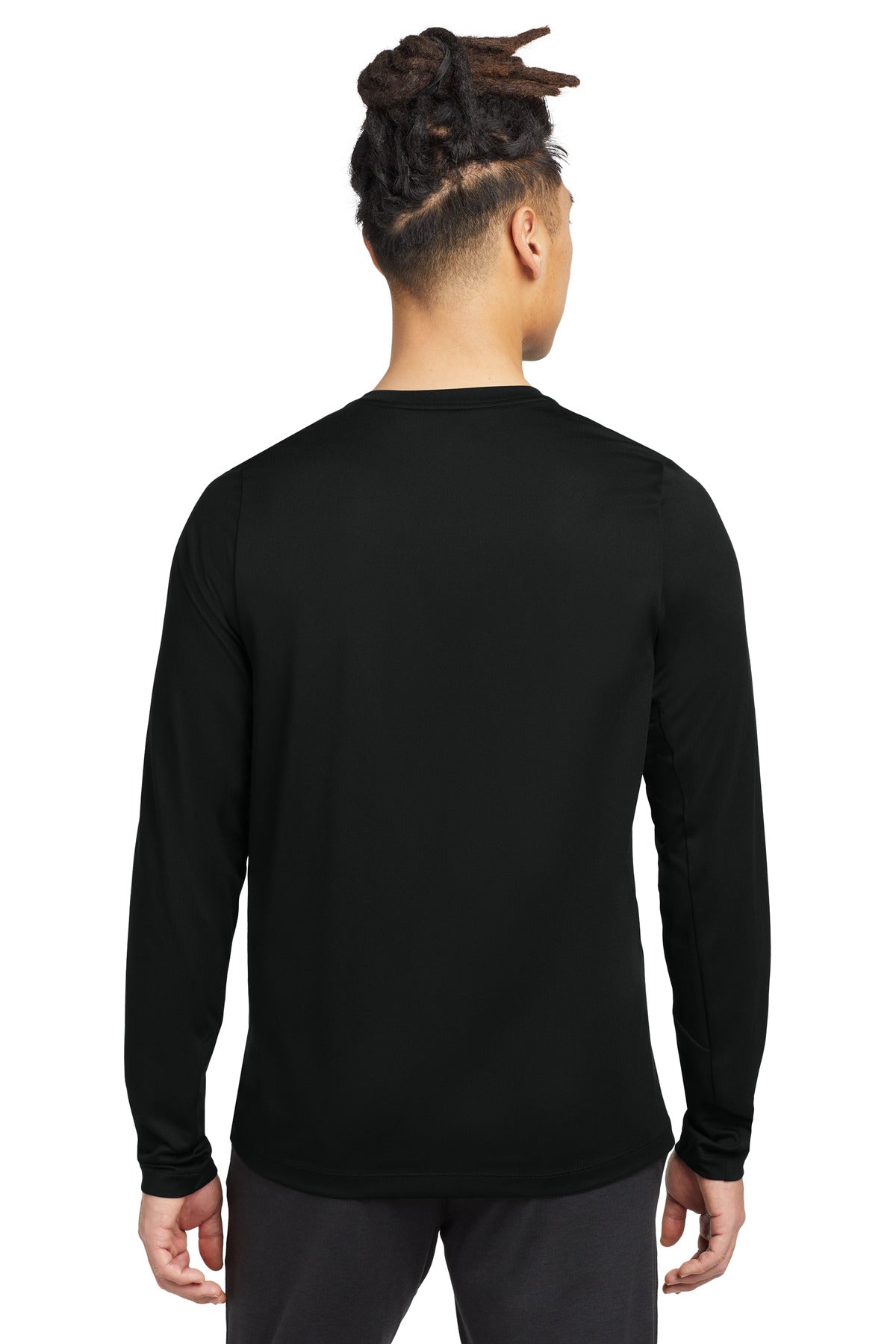 Custom Embroidered New Era  Series Performance Long Sleeve Crew Tee. NEA201,Black Solid