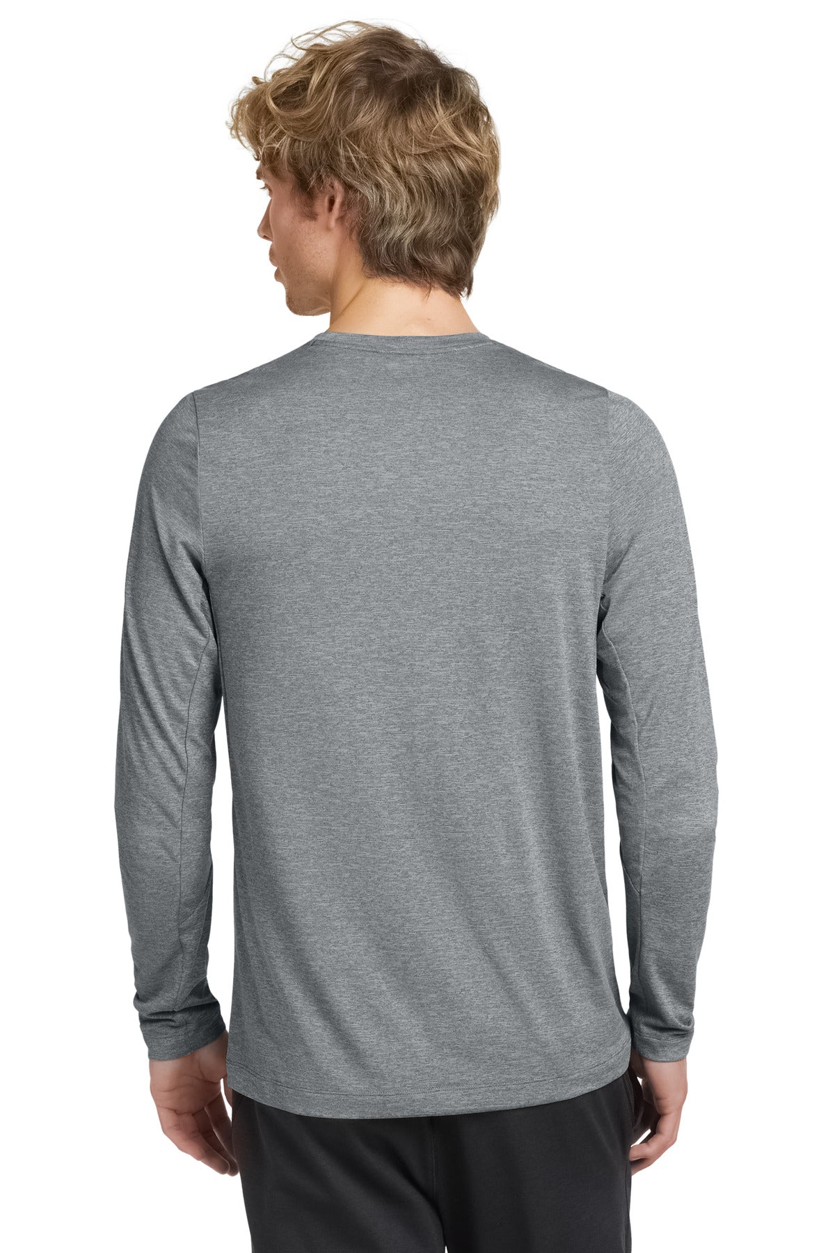 Custom Embroidered New Era  Series Performance Long Sleeve Crew Tee. NEA201,Rainstorm Grey