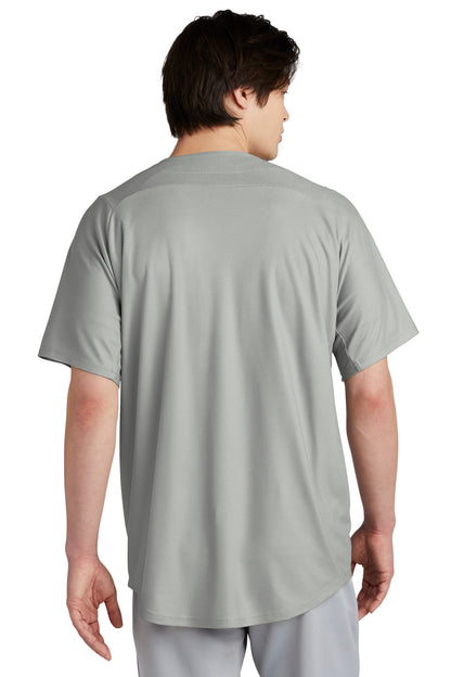 Custom Embroidered New Era  Diamond Era Full-Button Jersey. NEA220,Grey