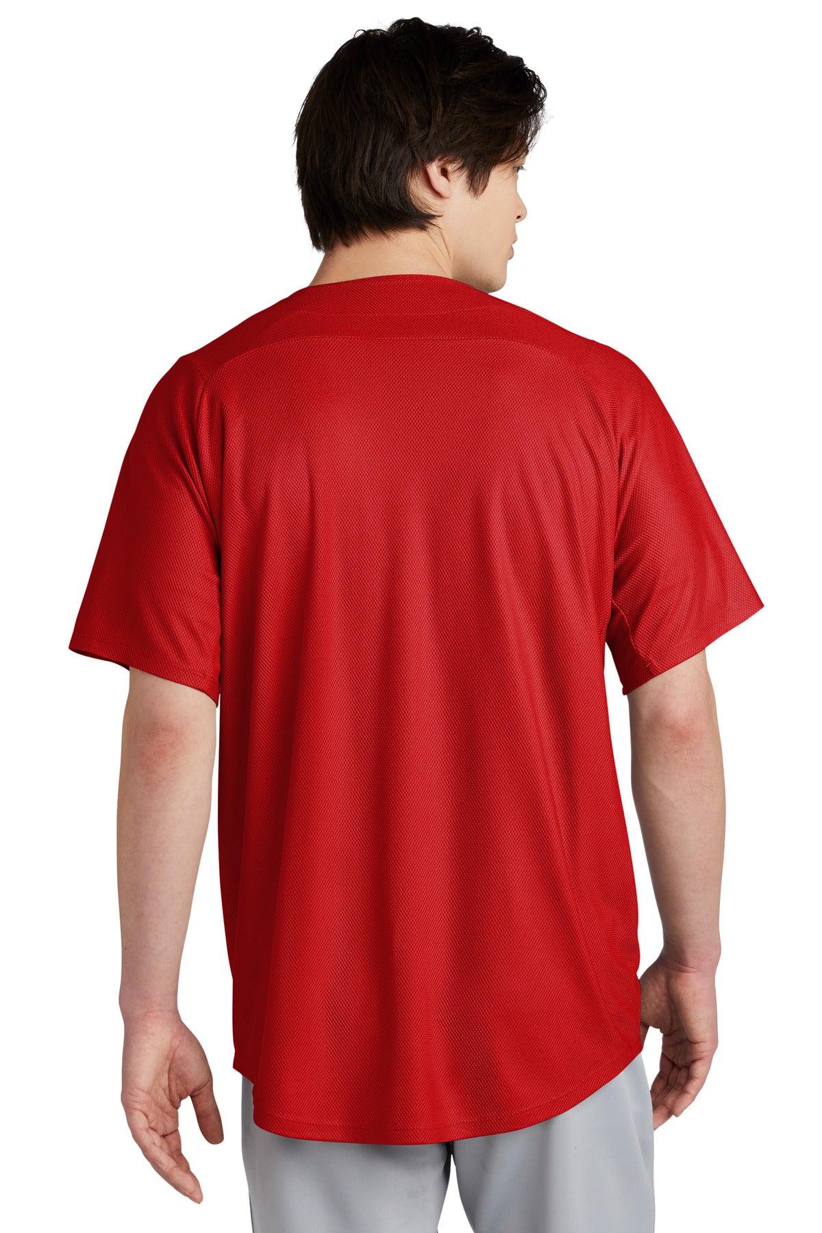 Custom Embroidered New Era  Diamond Era Full-Button Jersey. NEA220,Scarlet