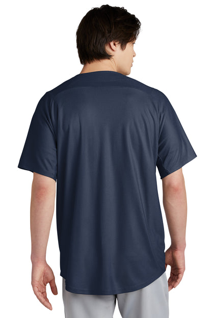 Custom Embroidered New Era  Diamond Era Full-Button Jersey. NEA220,True Navy