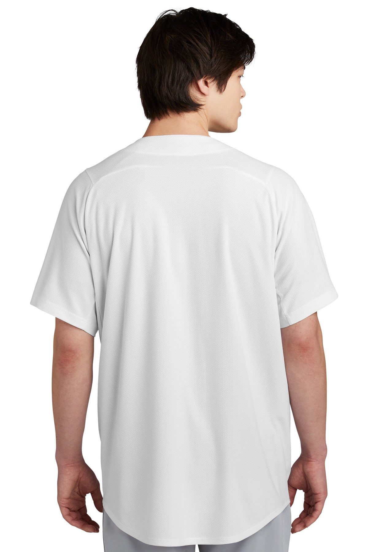 Custom Embroidered New Era  Diamond Era Full-Button Jersey. NEA220,White