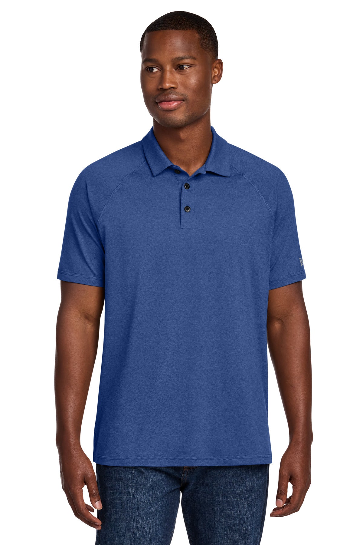 Custom Embroidered New Era Polos/Knits in Royal Heather