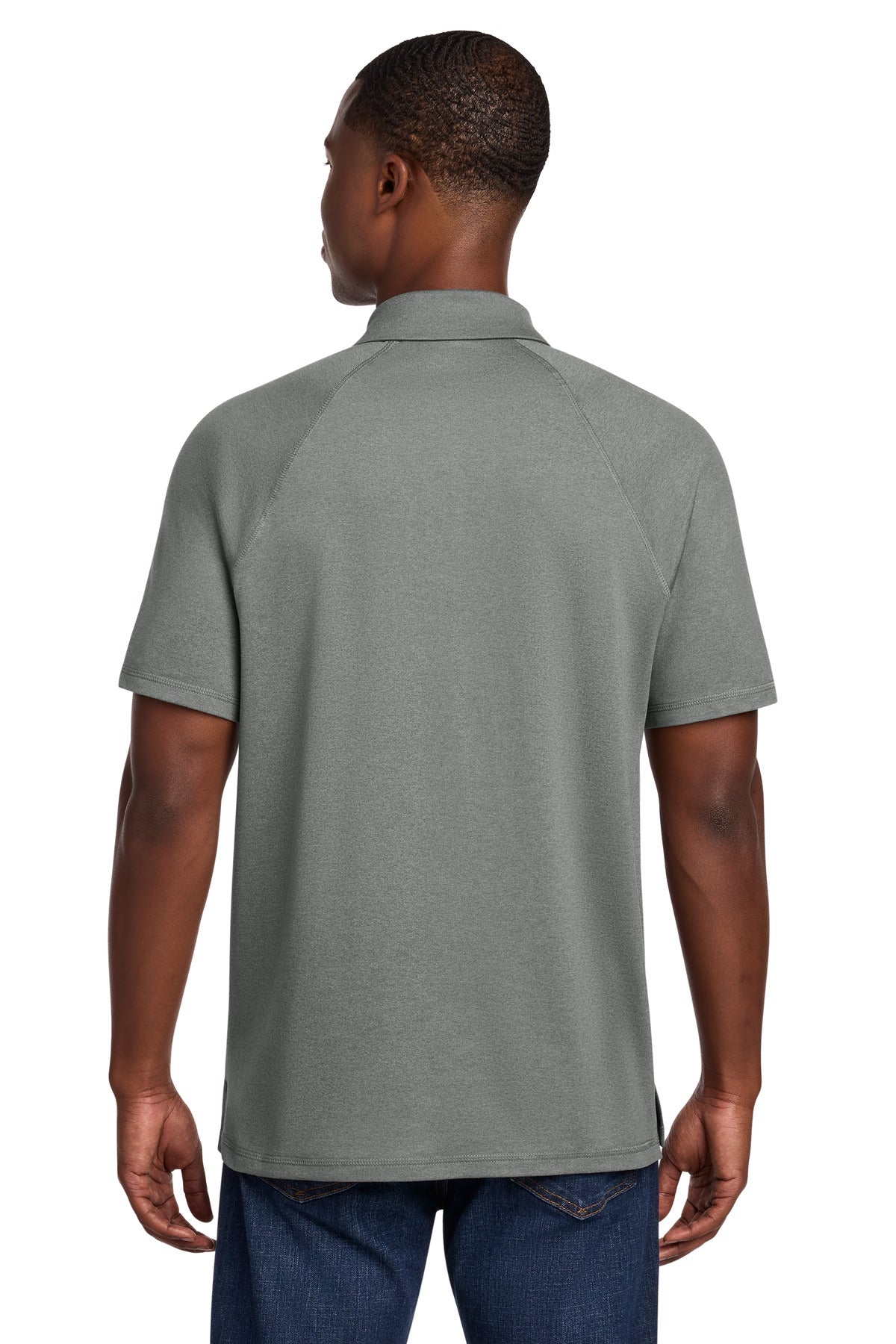 Custom Embroidered New Era Polos/Knits in Shadow Grey Heather