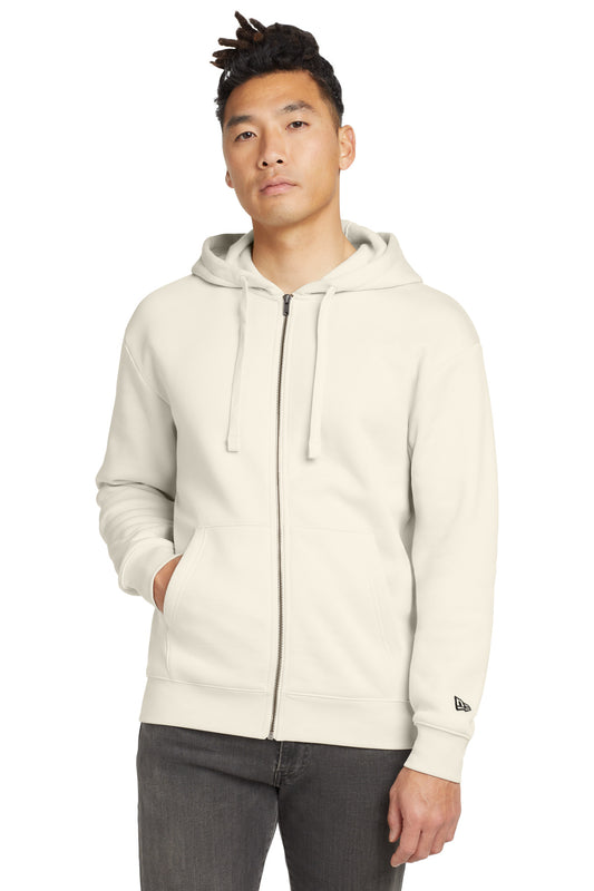 Custom Embroidered New Era Sweatshirts/Fleece in Soft Beige