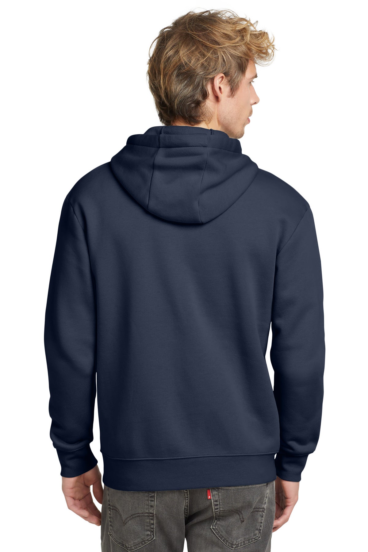 Custom Embroidered New Era Heritage Fleece Full-Zip Hoodie NEA526,True Navy