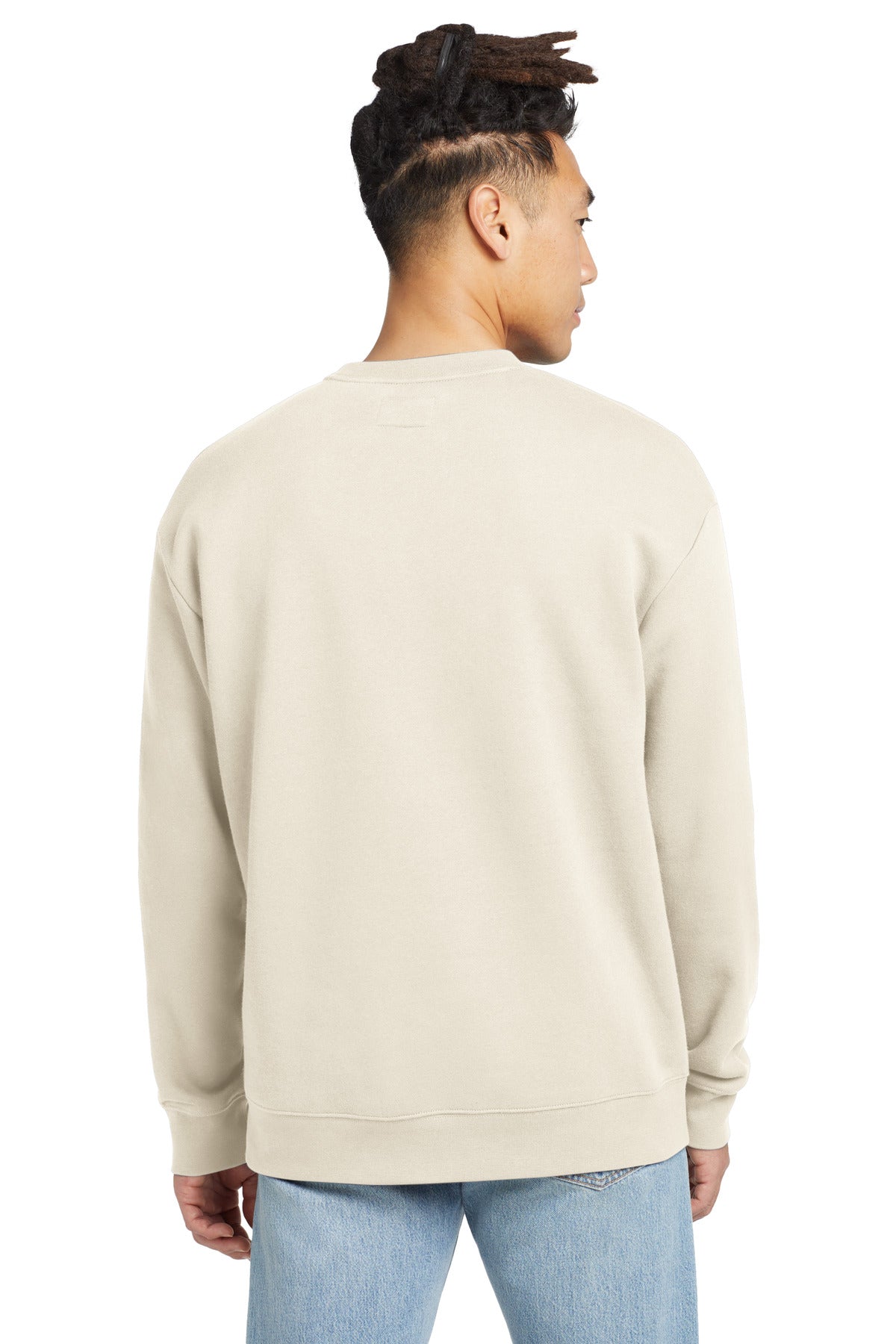 Custom Embroidered New Era Heritage Fleece Pocket Crew NEA527,Soft Beige