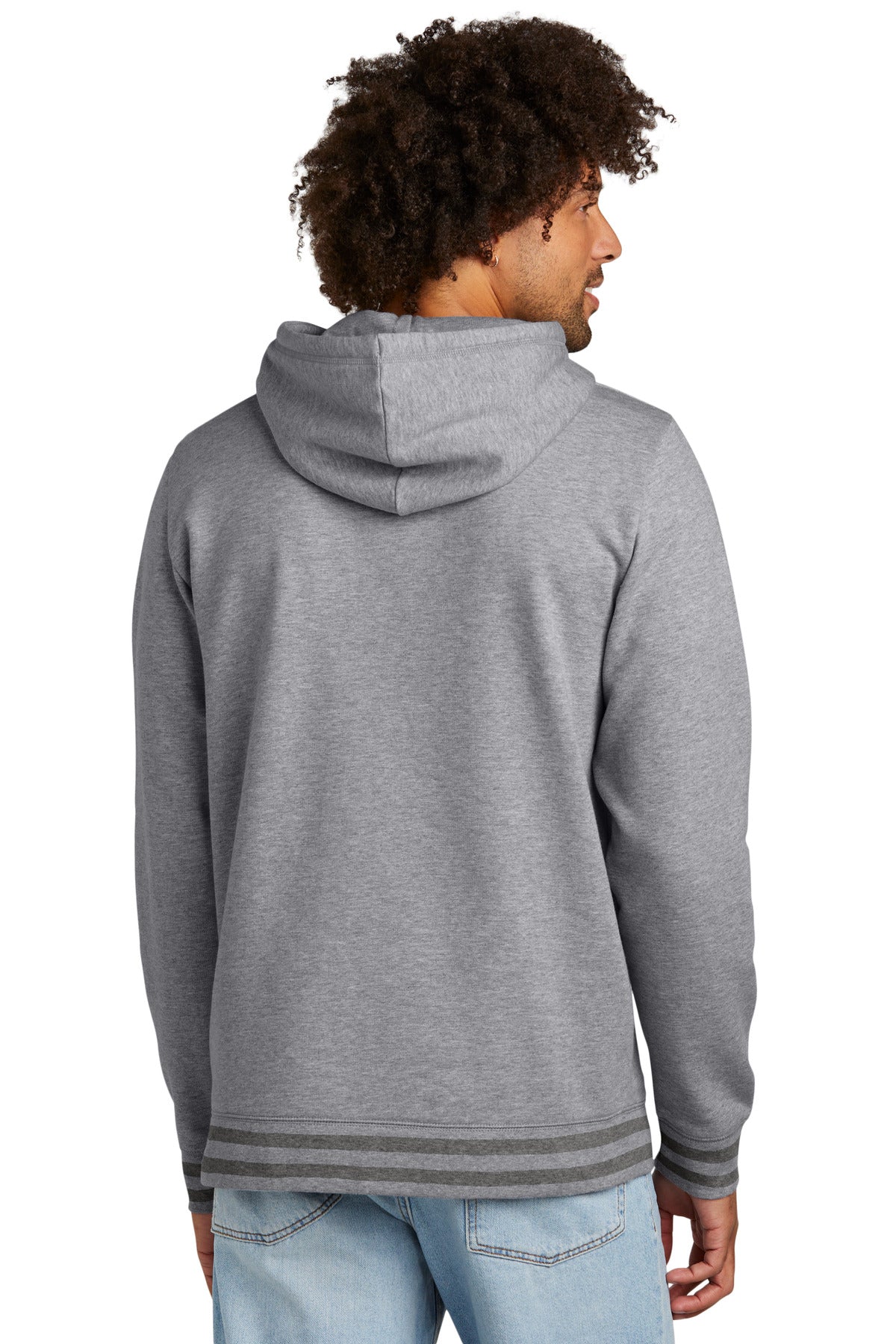 Custom Embroidered New Era Comeback Fleece Pullover Hoodie NEA550,Athletic Heather/ Dark Heather Grey