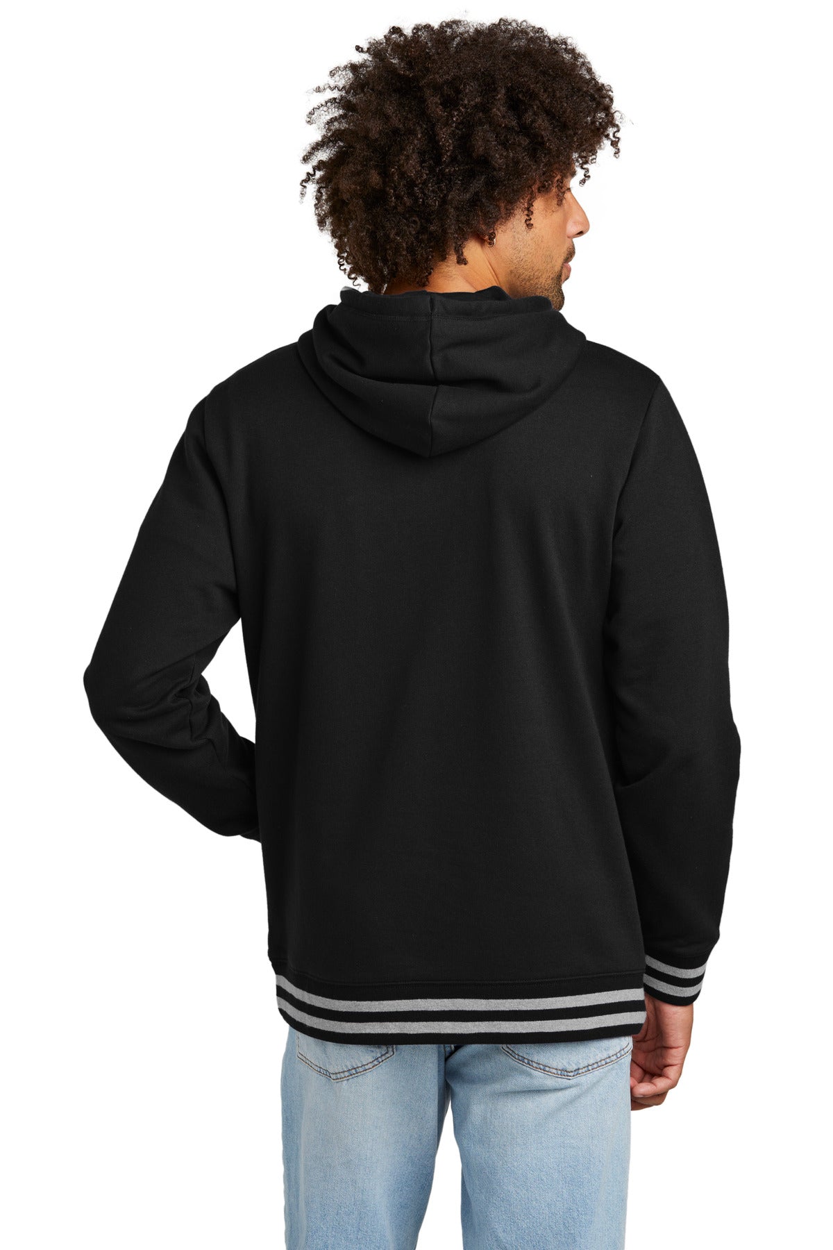 Custom Embroidered New Era Comeback Fleece Pullover Hoodie NEA550,Black/ Athletic Heather