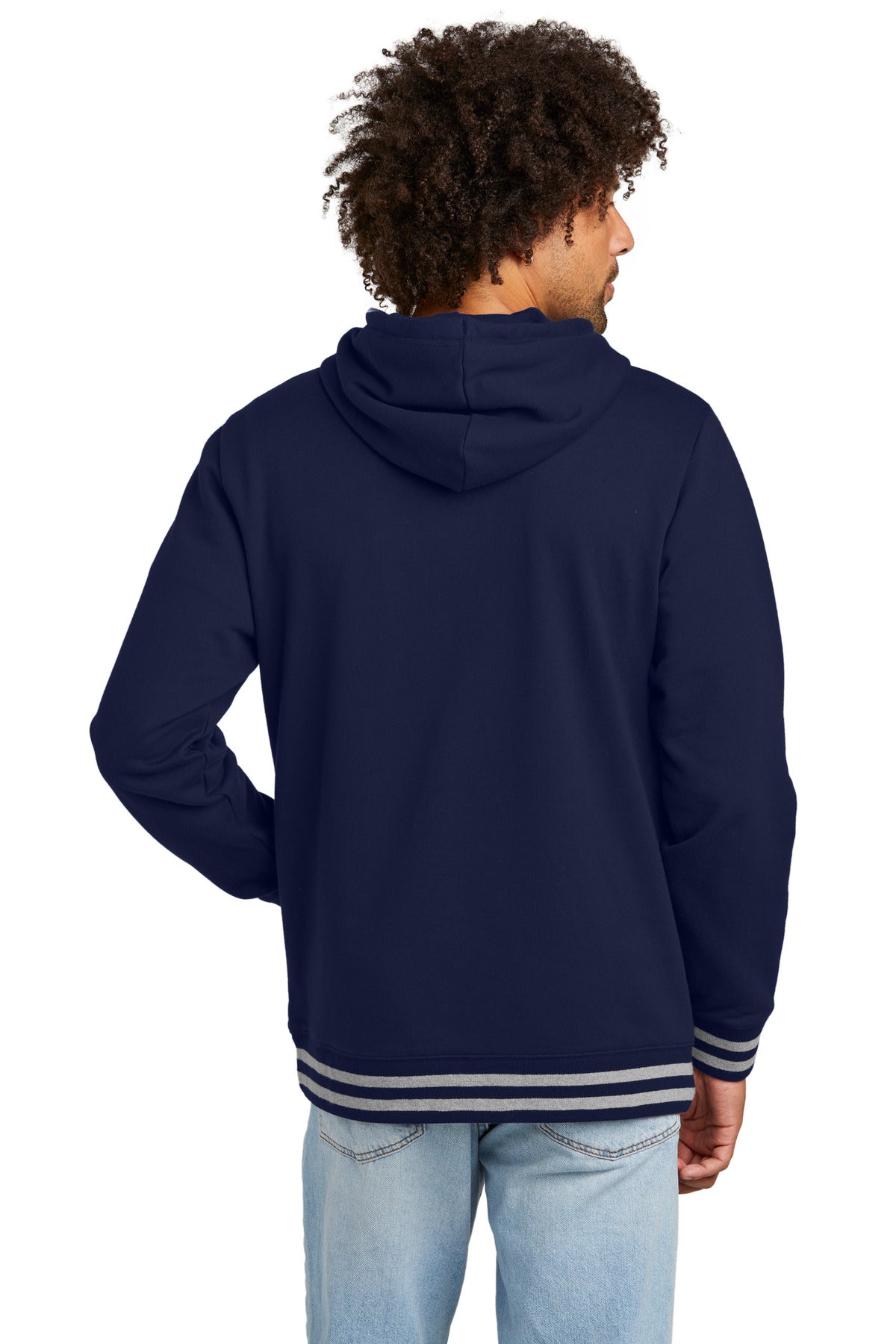 Custom Embroidered New Era Comeback Fleece Pullover Hoodie NEA550,True Navy/ Athletic Heather