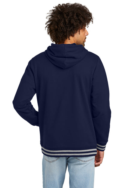 Custom Embroidered New Era Comeback Fleece Pullover Hoodie NEA550,True Navy/ Athletic Heather