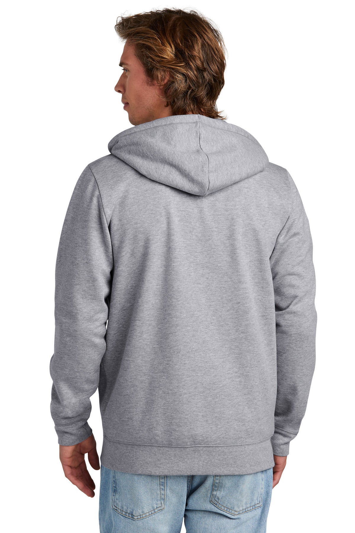 Custom Embroidered New Era Comeback Fleece Full-Zip Hoodie NEA551,Athletic Heather