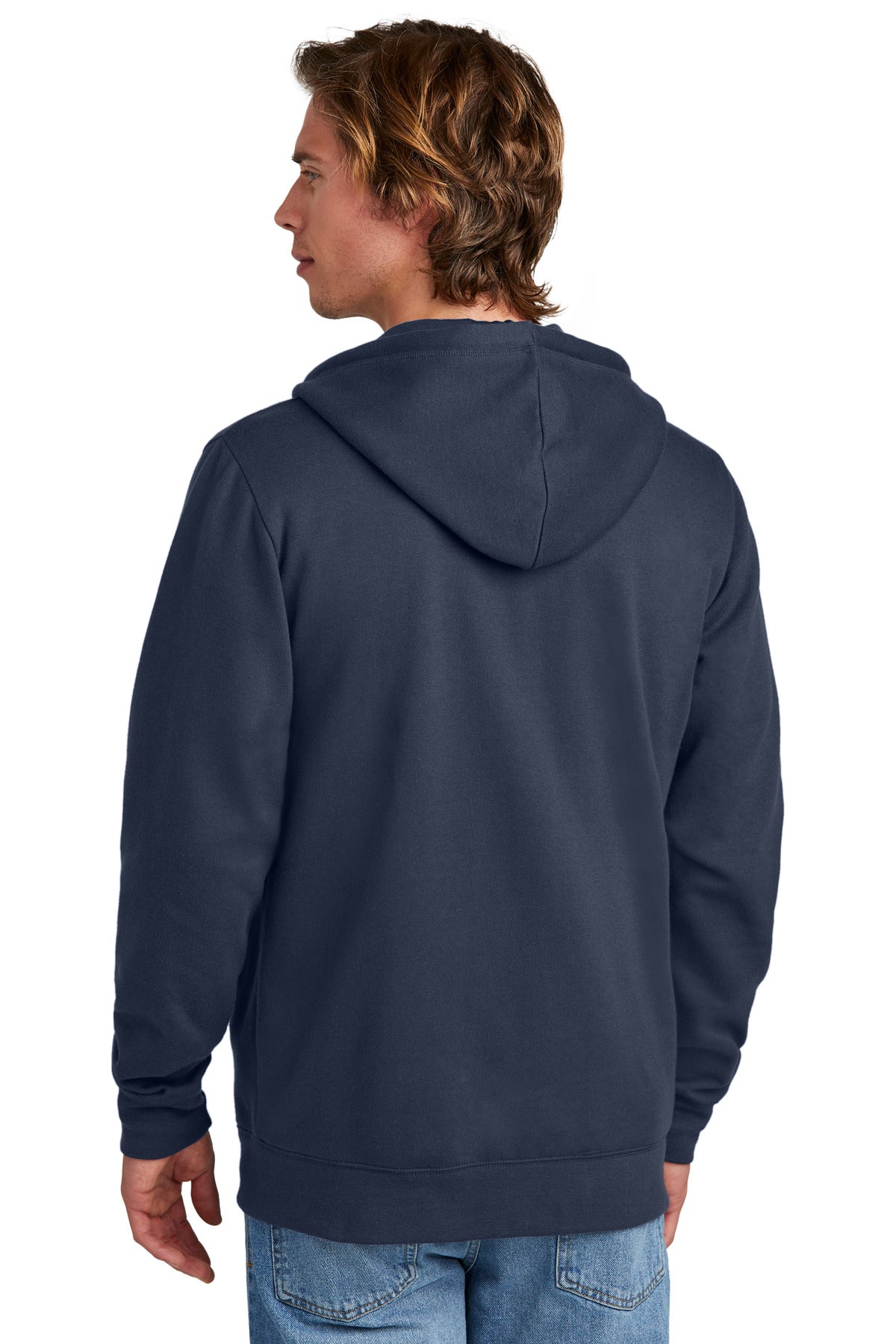Custom Embroidered New Era Comeback Fleece Full-Zip Hoodie NEA551,True Navy