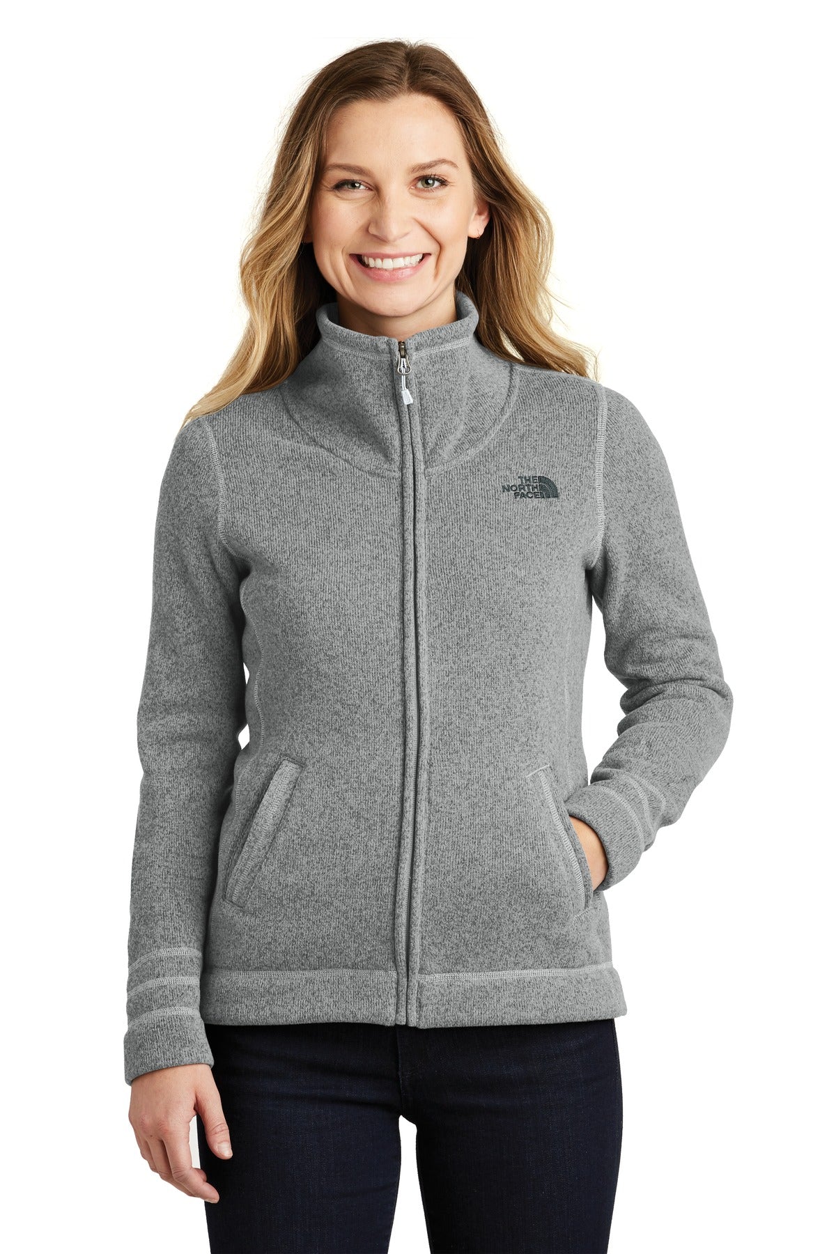 Custom Embroidered The North Face Outerwear in TNF Medium Grey Heather