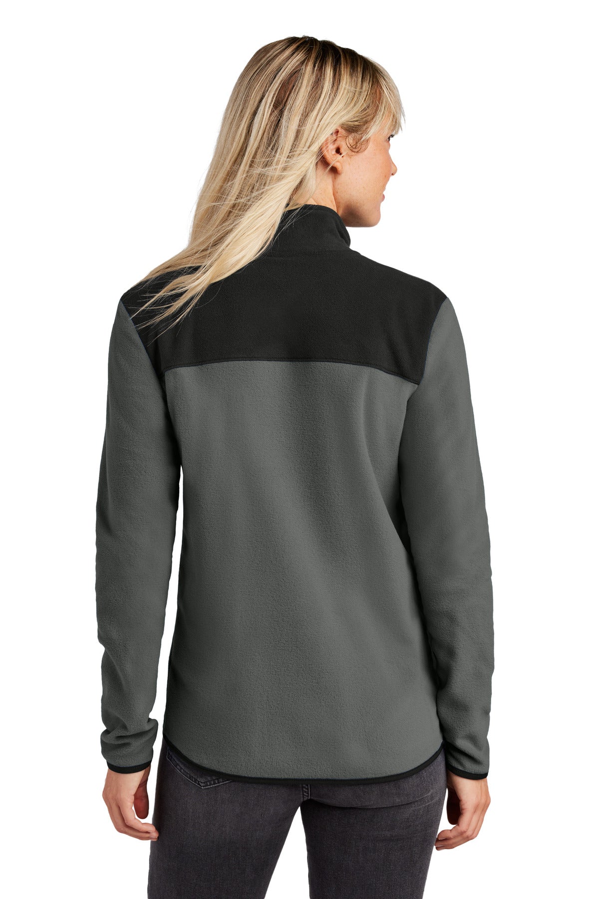 Custom Embroidered The North Face Women's Glacier Full-Zip Fleece Jacket NF0A7V4K,Asphalt Grey/ TNF Black