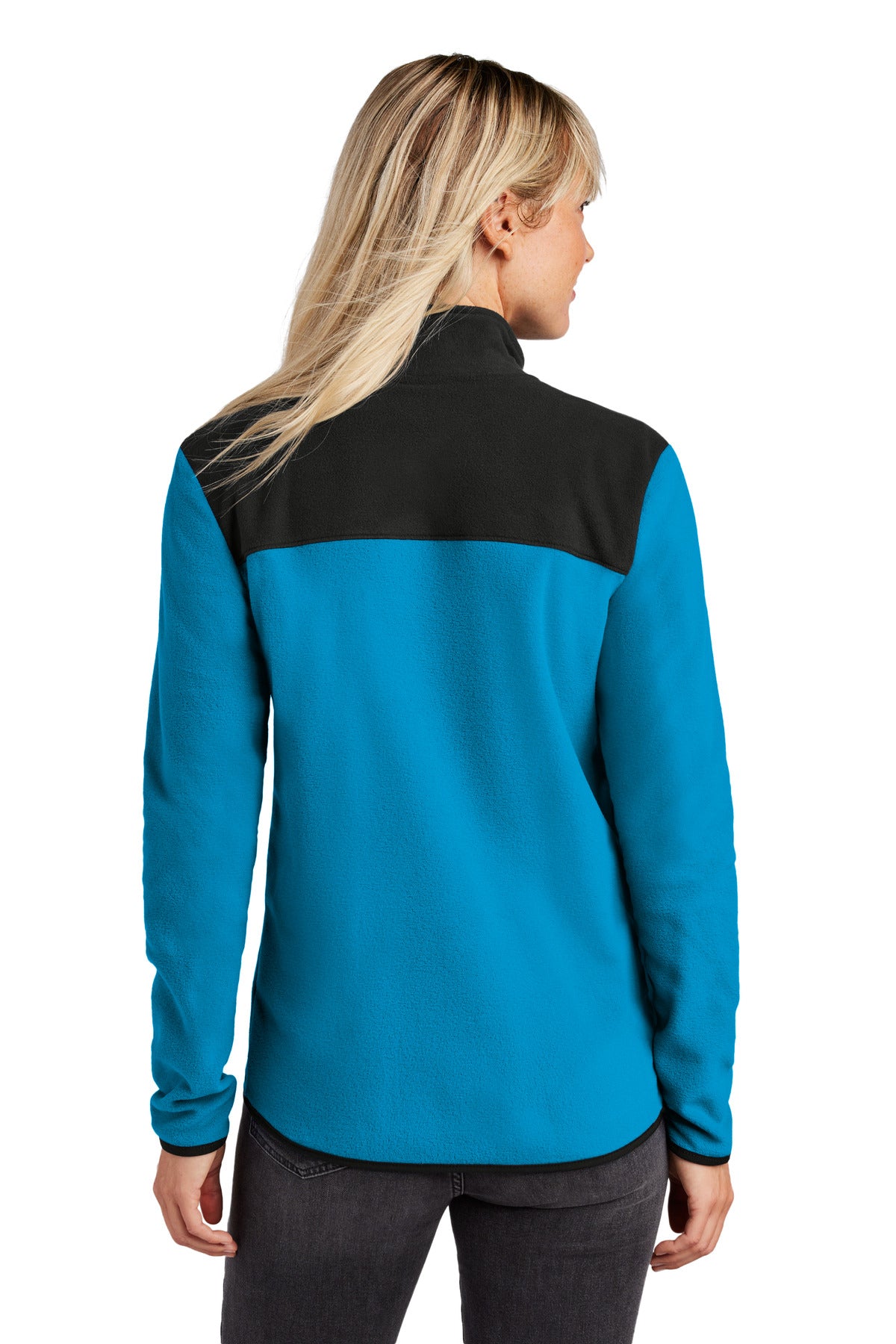 Custom Embroidered The North Face Women's Glacier Full-Zip Fleece Jacket NF0A7V4K,Hero Blue/ TNF Black
