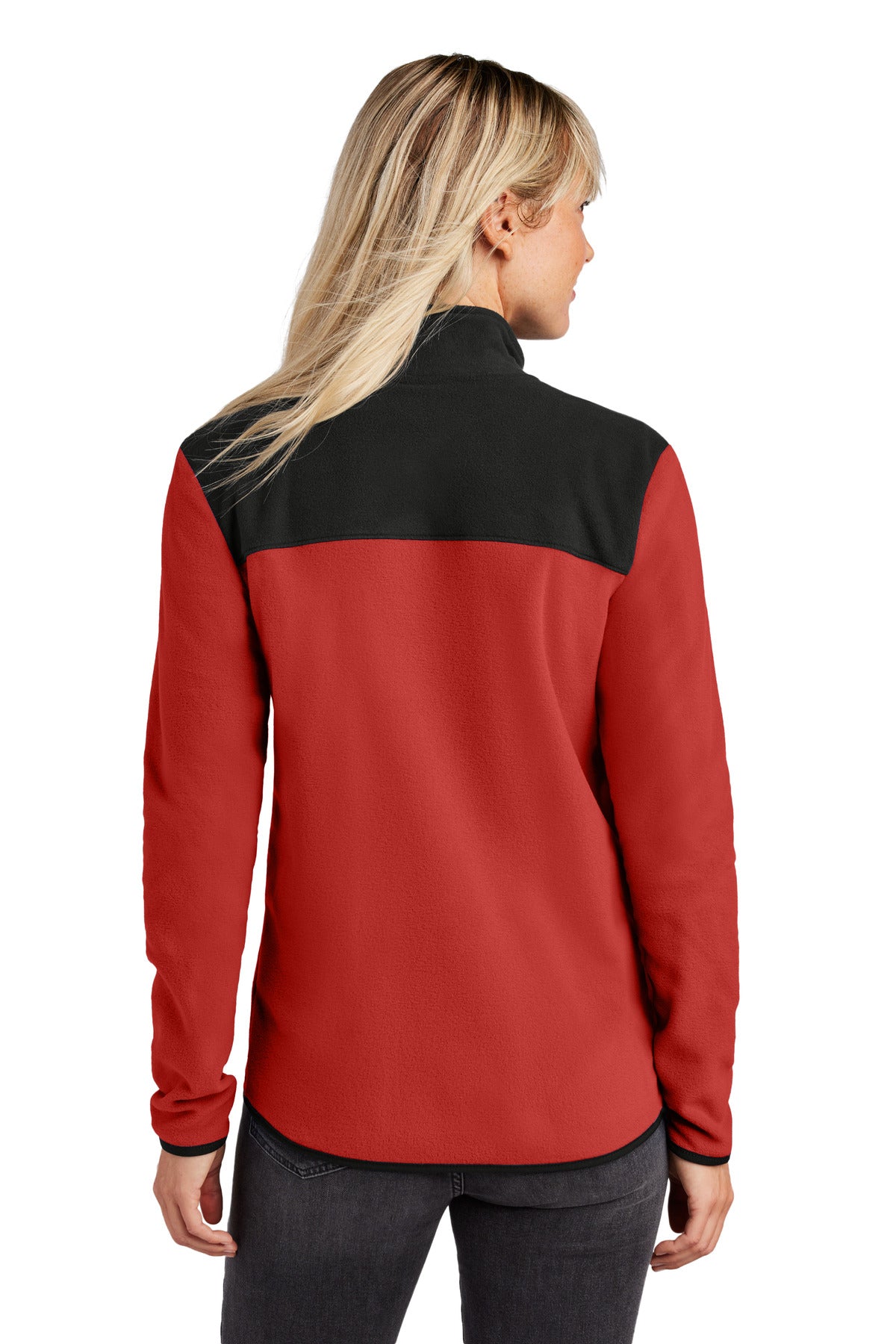 Custom Embroidered The North Face Women's Glacier Full-Zip Fleece Jacket NF0A7V4K,Rage Red / TNF Black
