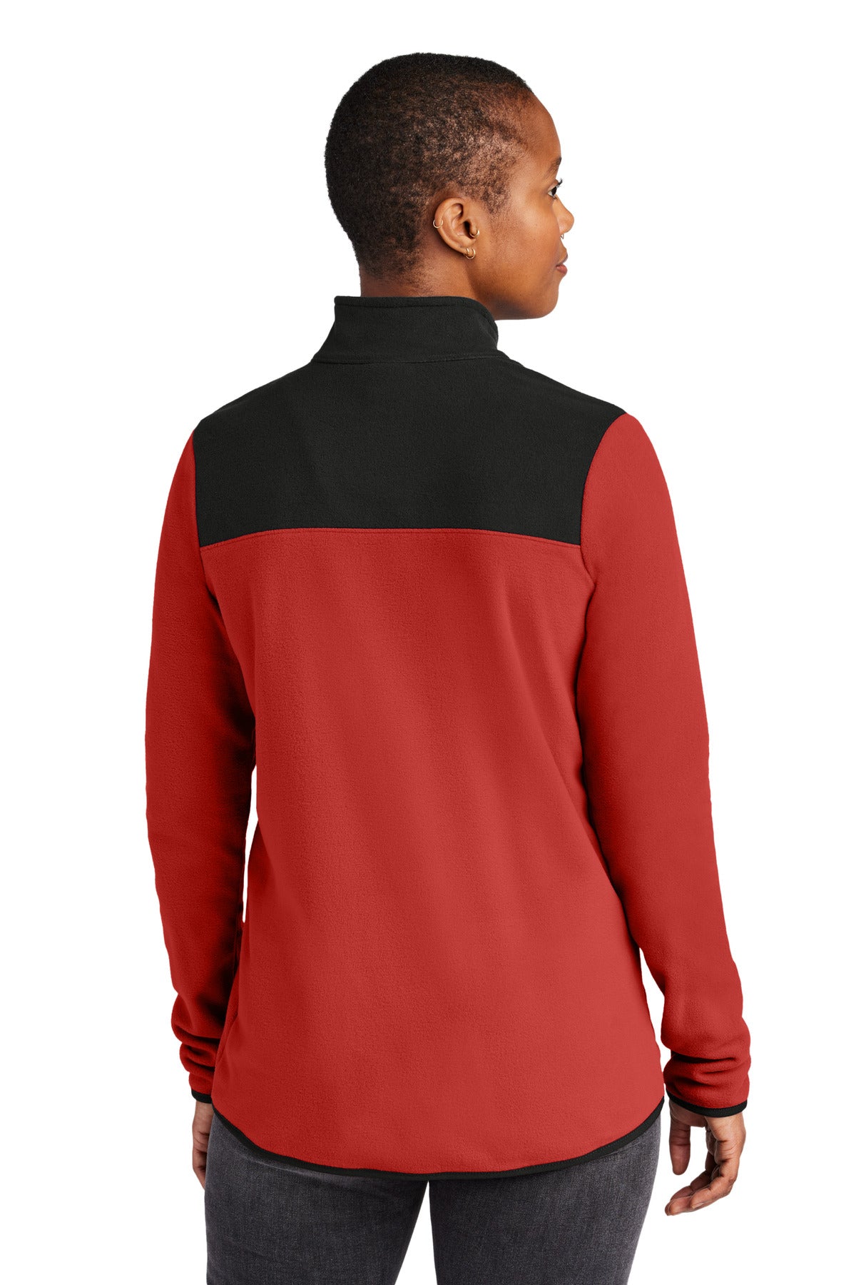 Custom Embroidered The North Face Women's Glacier 1/4-Zip Fleece NF0A7V4M,Rage Red / TNF Black