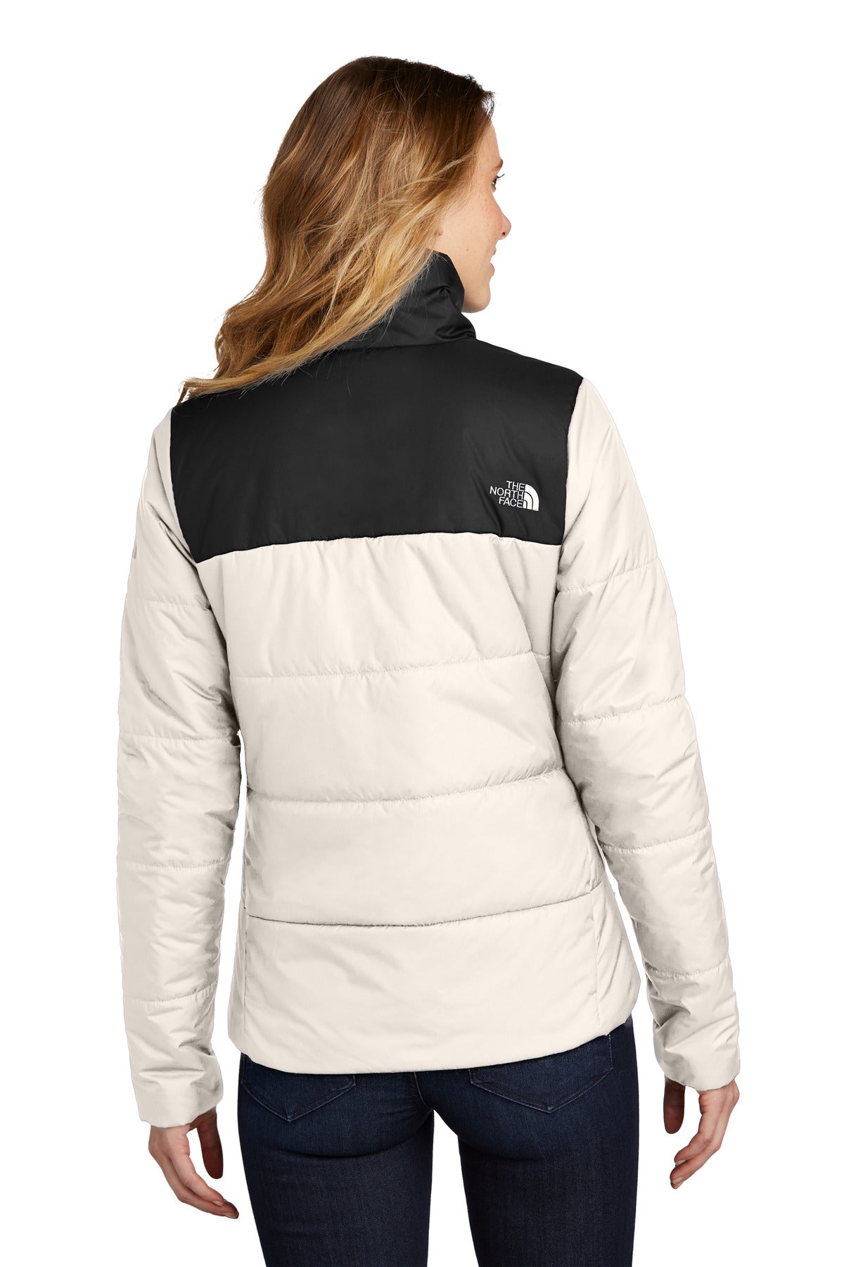 Custom Embroidered The North Face Women's Chest Logo Everyday Insulated Jacket NF0A7V6K,Vintage White