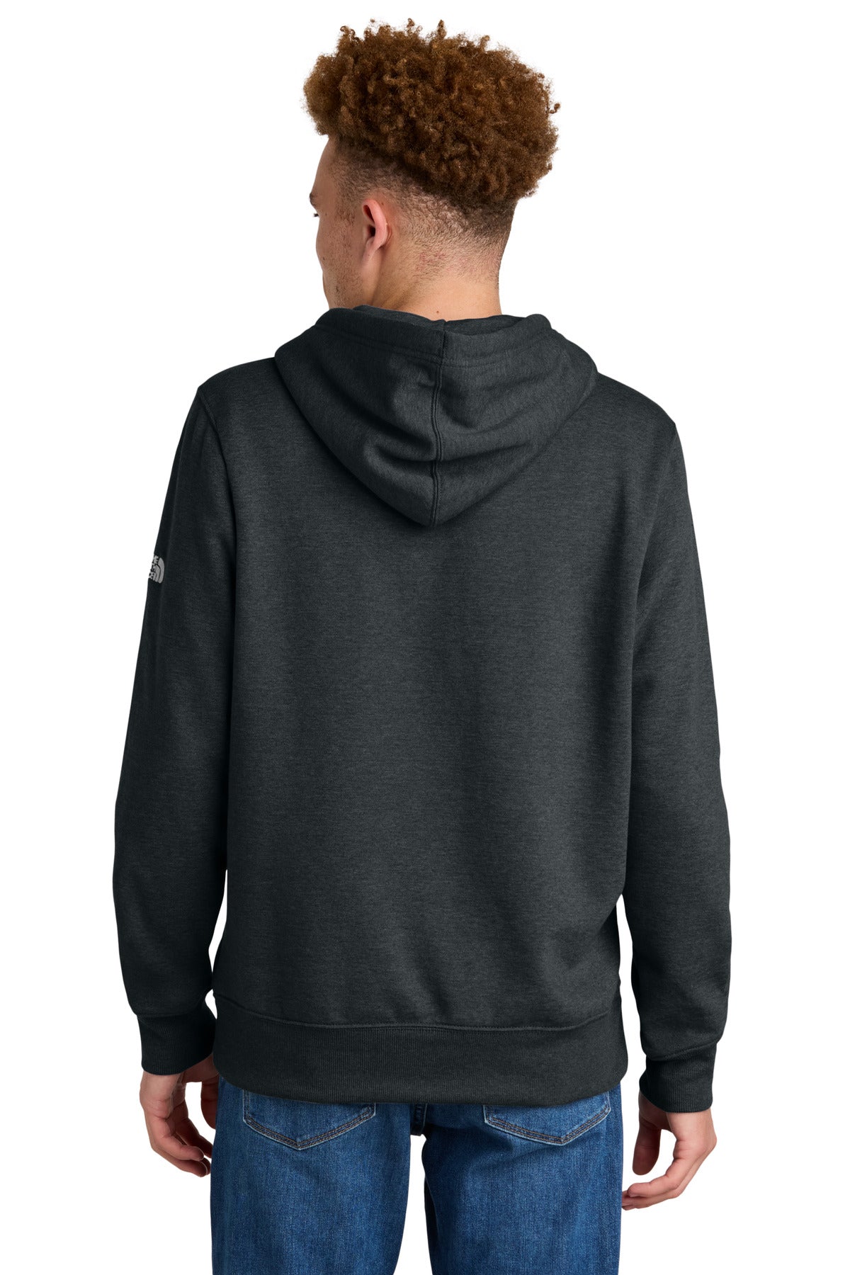 Custom Embroidered The North Face Sleeve Logo Pullover Hoodie NF0A8AU0,TNF Black Heather