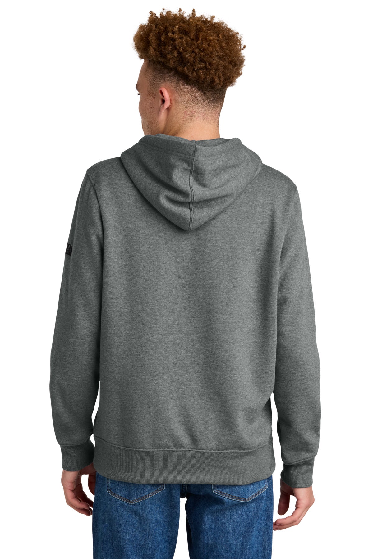 Custom Embroidered The North Face Sleeve Logo Pullover Hoodie NF0A8AU0,TNF Medium Grey Heather