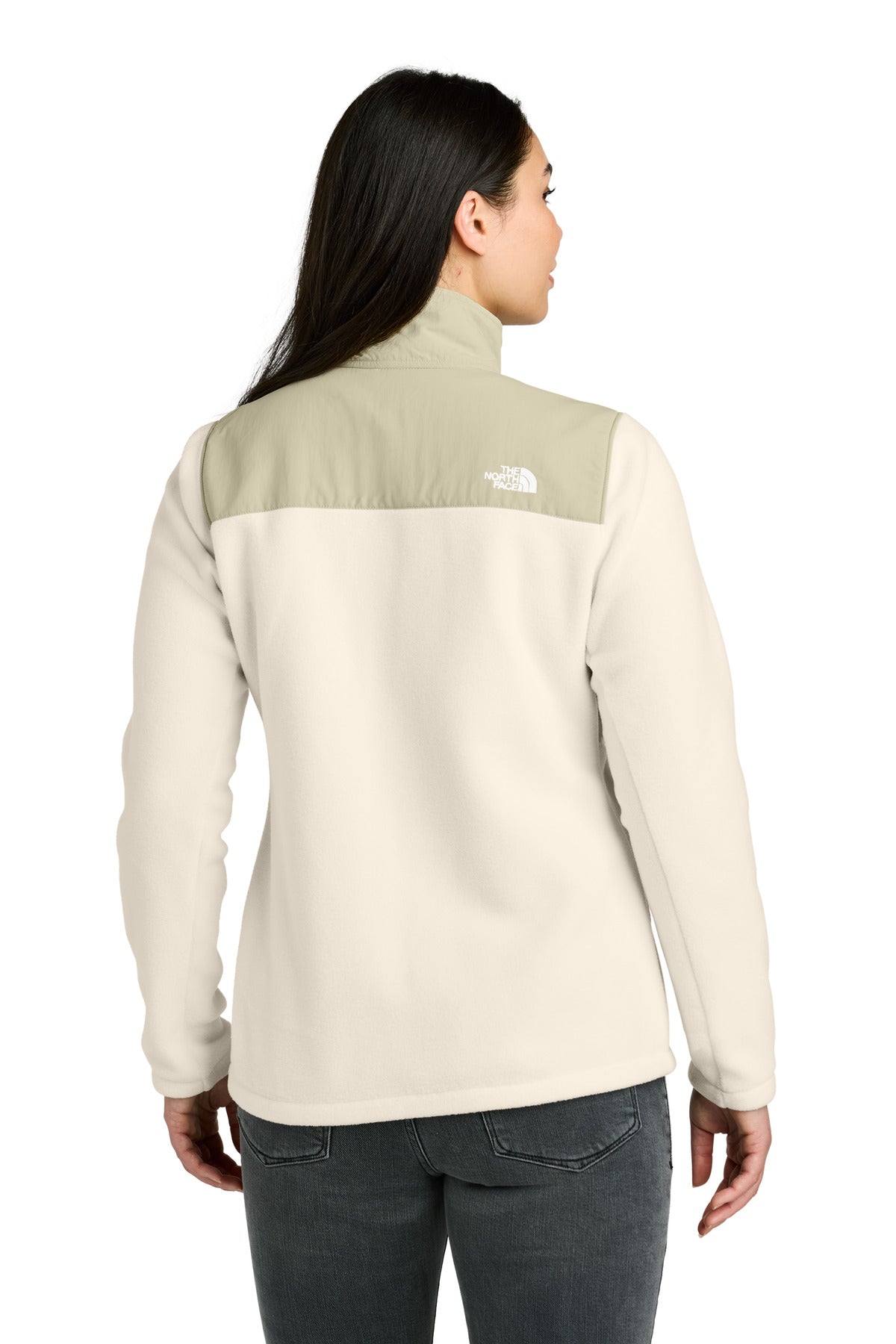 Custom Embroidered The North Face Women's Highest Peak Full-Zip Fleece Jacket NF0A8BUR,Gardenia White/ Gravel
