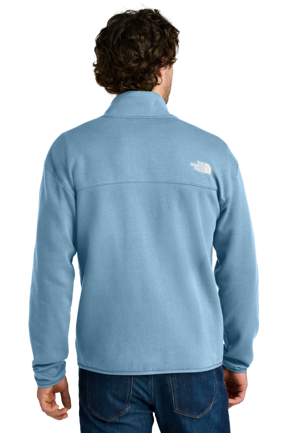 Custom Embroidered The North Face Double-Knit 1/2-Zip Fleece NF0A8C5G,Steel Blue