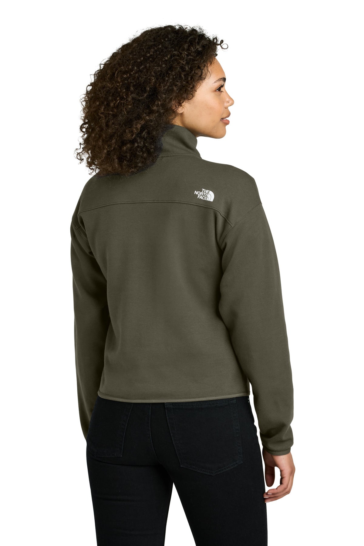 Custom Embroidered The North Face Women's Double-Knit 1/2-Zip Fleece NF0A8C5H,New Taupe Green