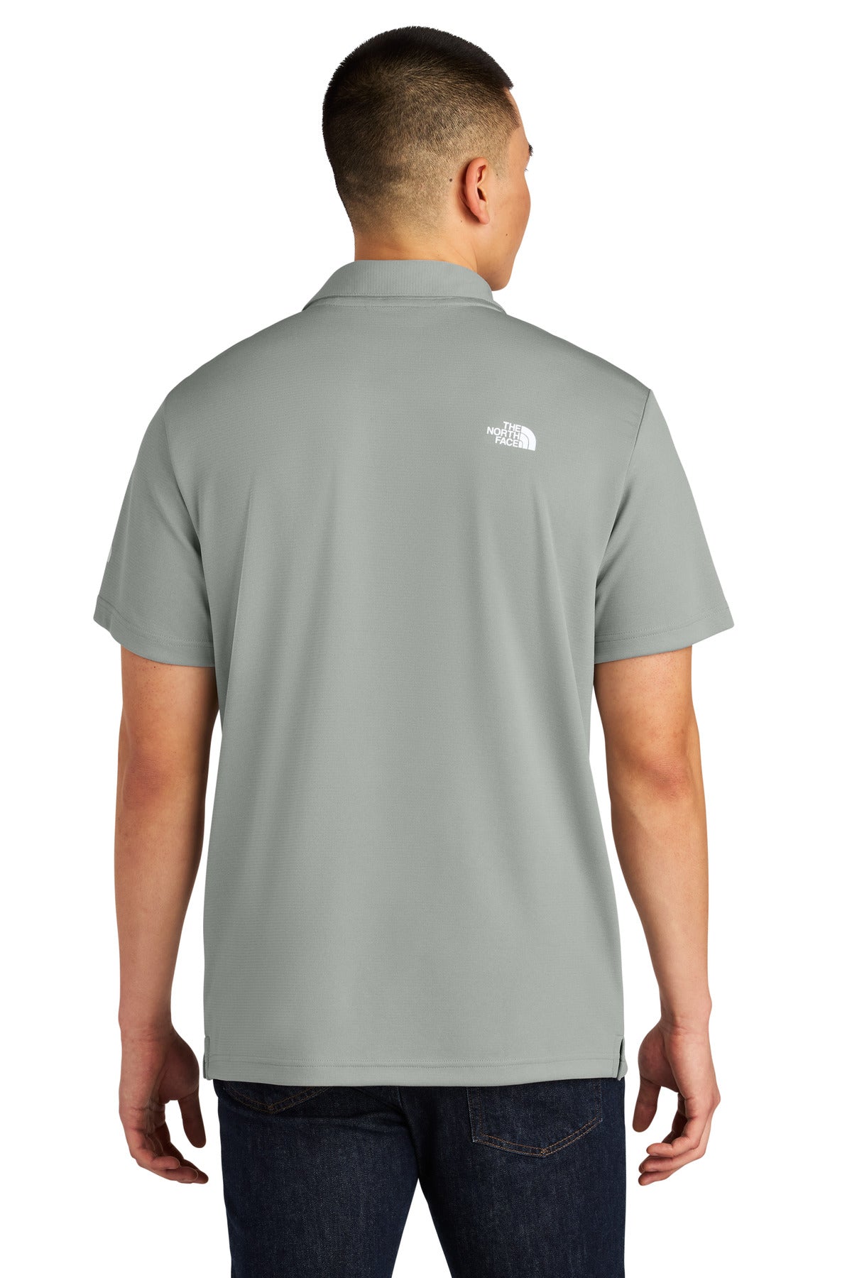 Custom Embroidered The North Face Polos/Knits in Meld Grey Heather