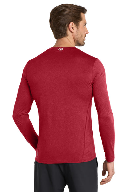 Custom Embroidered OGIO Long Sleeve Pulse Crew. OE321,Ripped Red