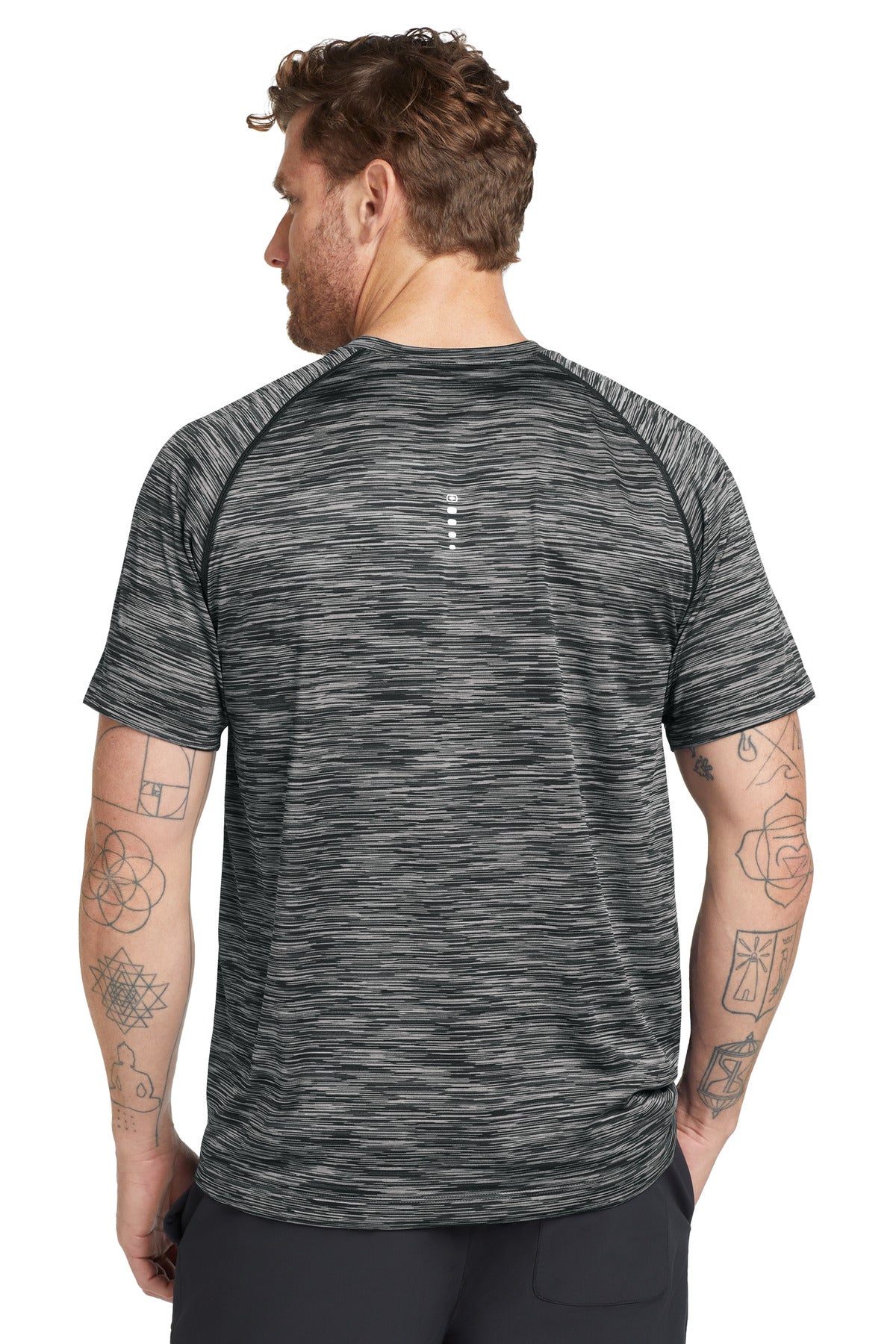 Custom Embroidered OGIO  Verge Crew. OE326,Blacktop Space Dye
