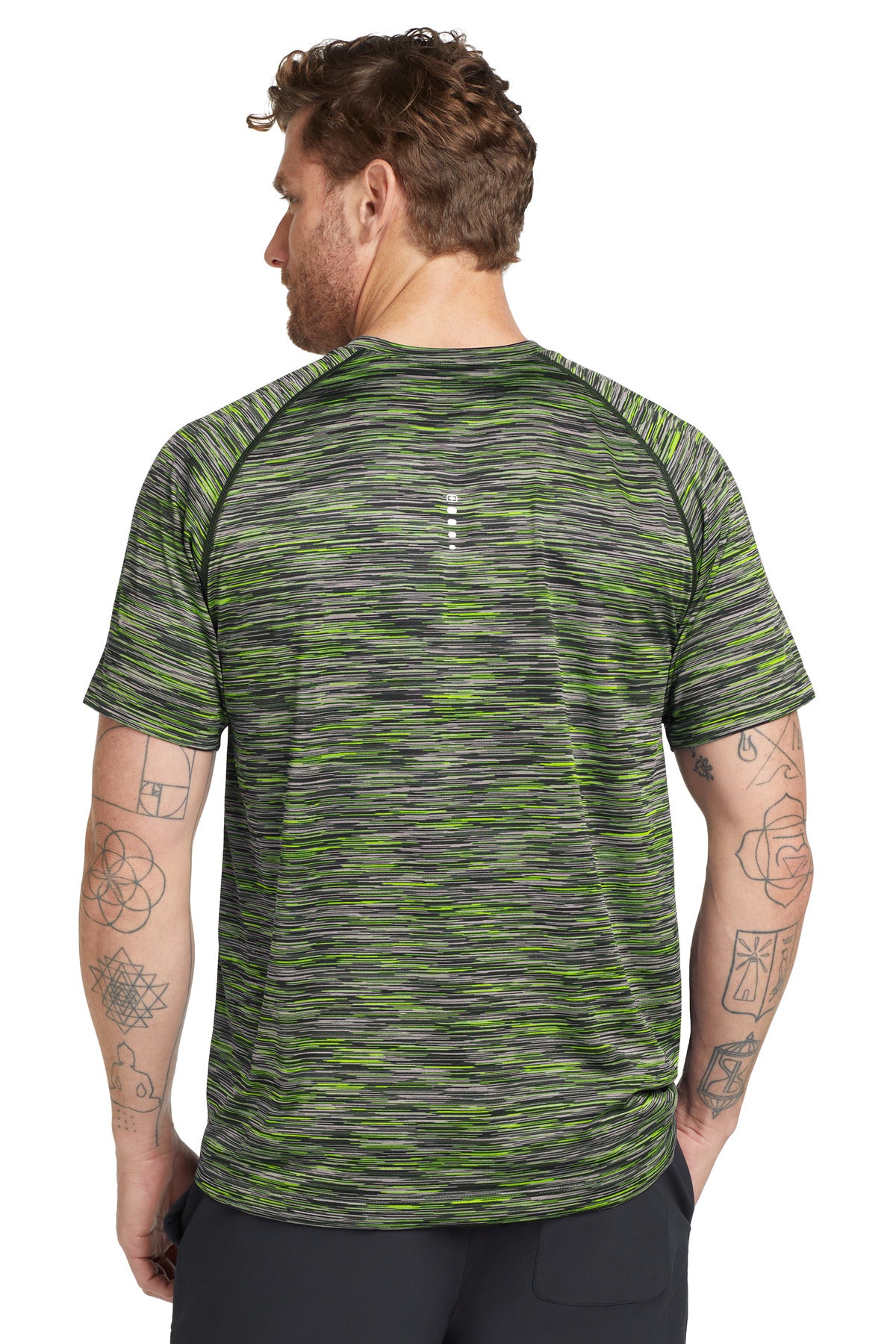 Custom Embroidered OGIO  Verge Crew. OE326,Pace Yellow Space Dye