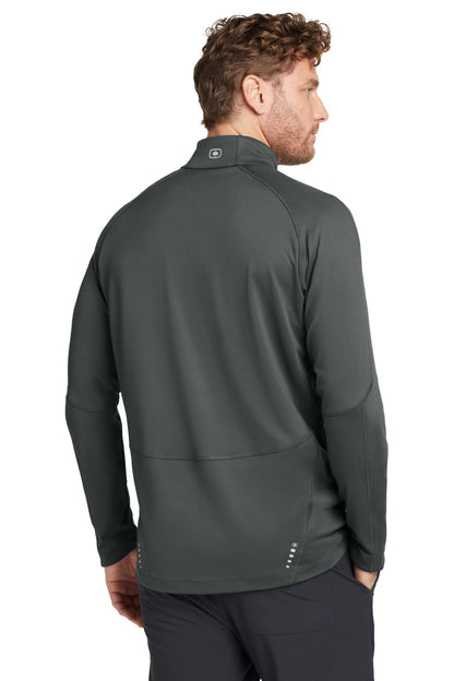 Custom Embroidered OGIO Radius 1/4-Zip. OE550,Gear Grey