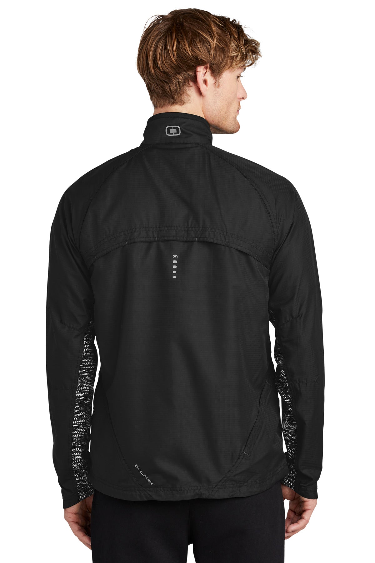 Custom Embroidered OGIO Trainer Jacket. OE710,Blacktop/ Black/ Reflective