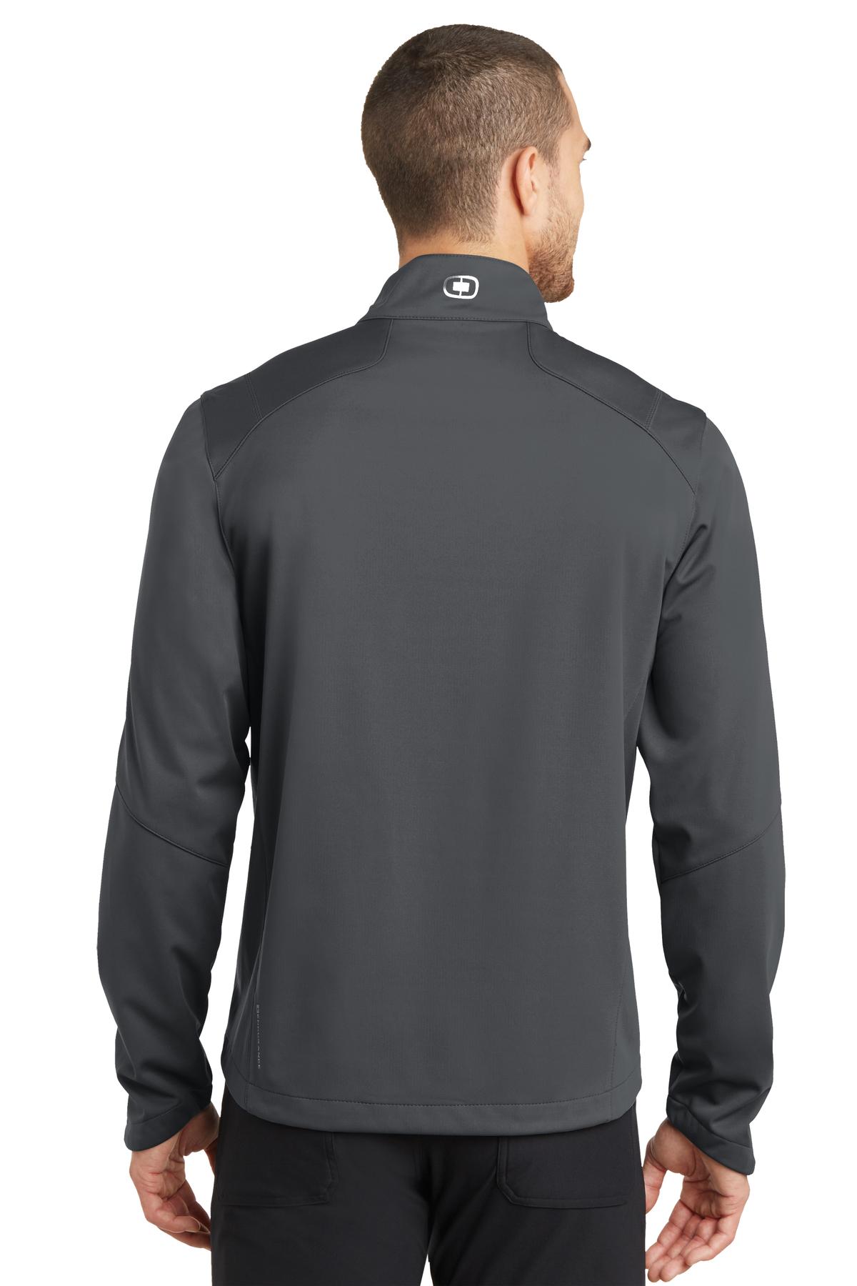 Custom Embroidered OGIO Crux Soft Shell. OE720,Gear Grey