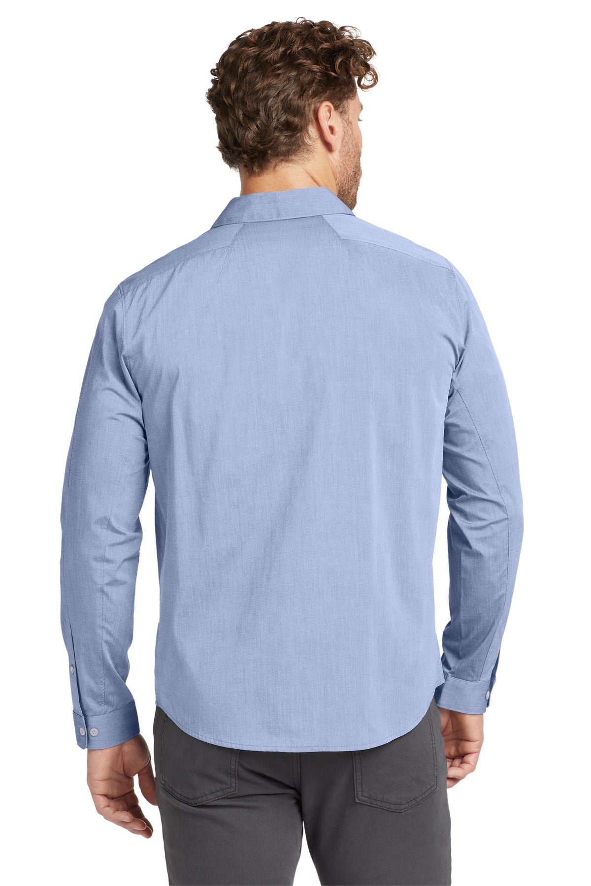 Custom Embroidered OGIO  Commuter Woven Shirt. OG1002,Metal Blue Heather